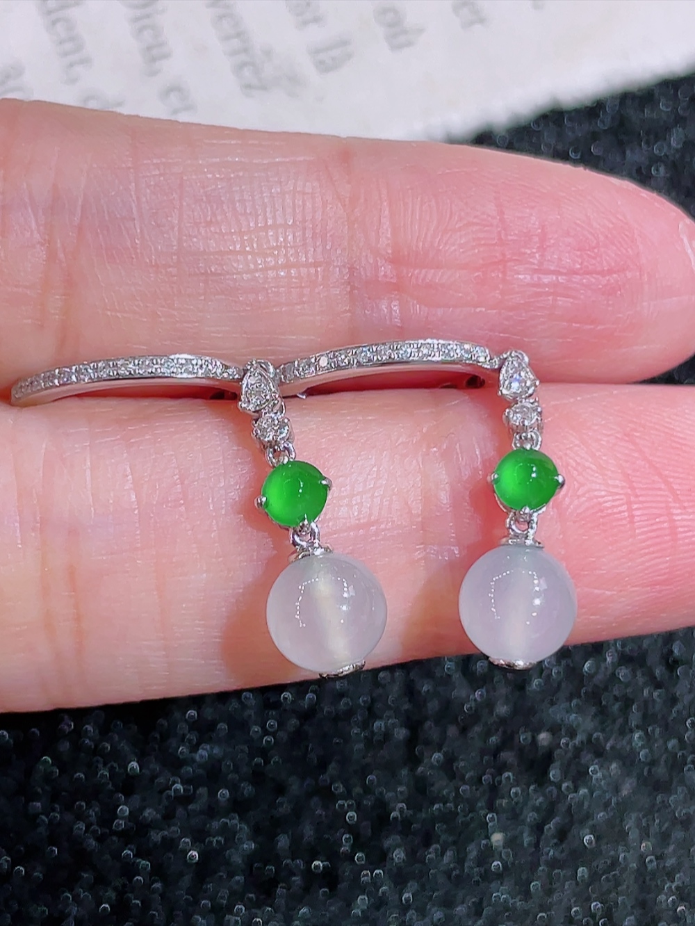 ️超值  1号冰种转运珠耳坠  无裂 18k金镶嵌 种水 重金镶嵌 厚装饱满 时来运转 荧光四射 