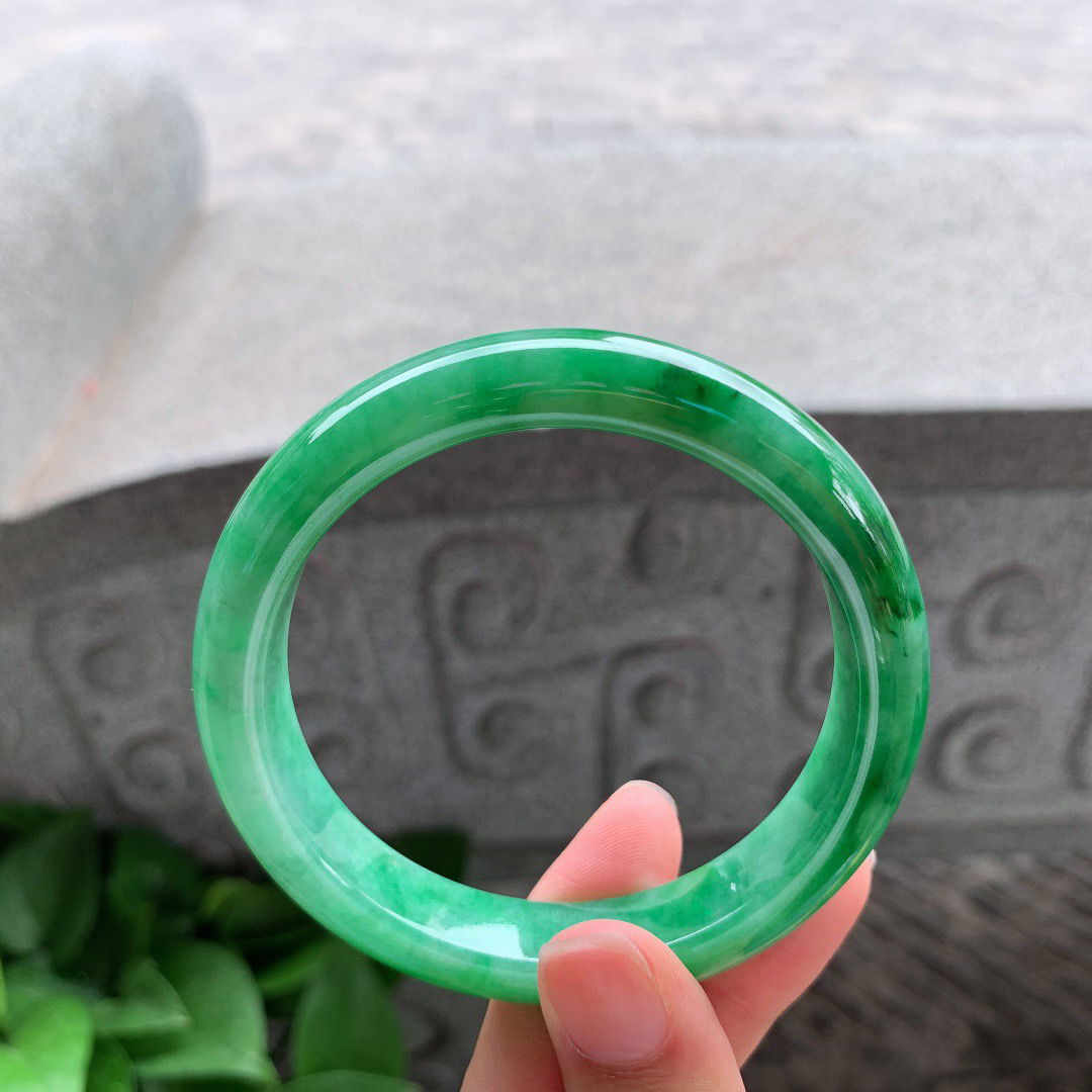 圈口57.6-11-8.3 【满绿正圈手镯】正圈57 58可戴