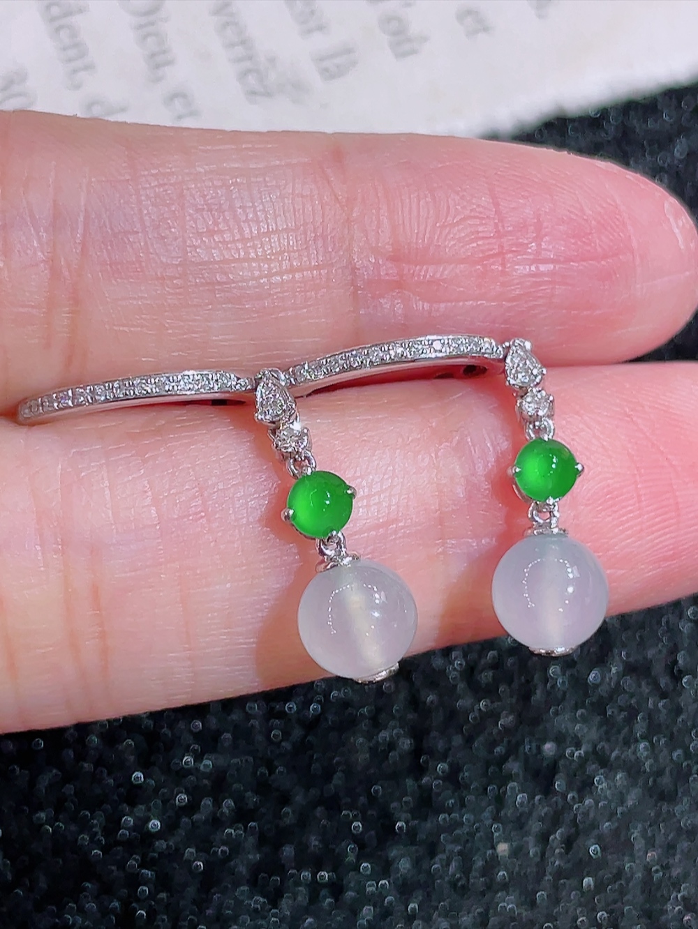 ️超值  1号冰种转运珠耳坠  无裂 18k金镶嵌 种水 重金镶嵌 厚装饱满 时来运转 荧光四射 刚性十足 高端大气 性比高 整体30.0-6.0-6.0裸石6.0-6.0