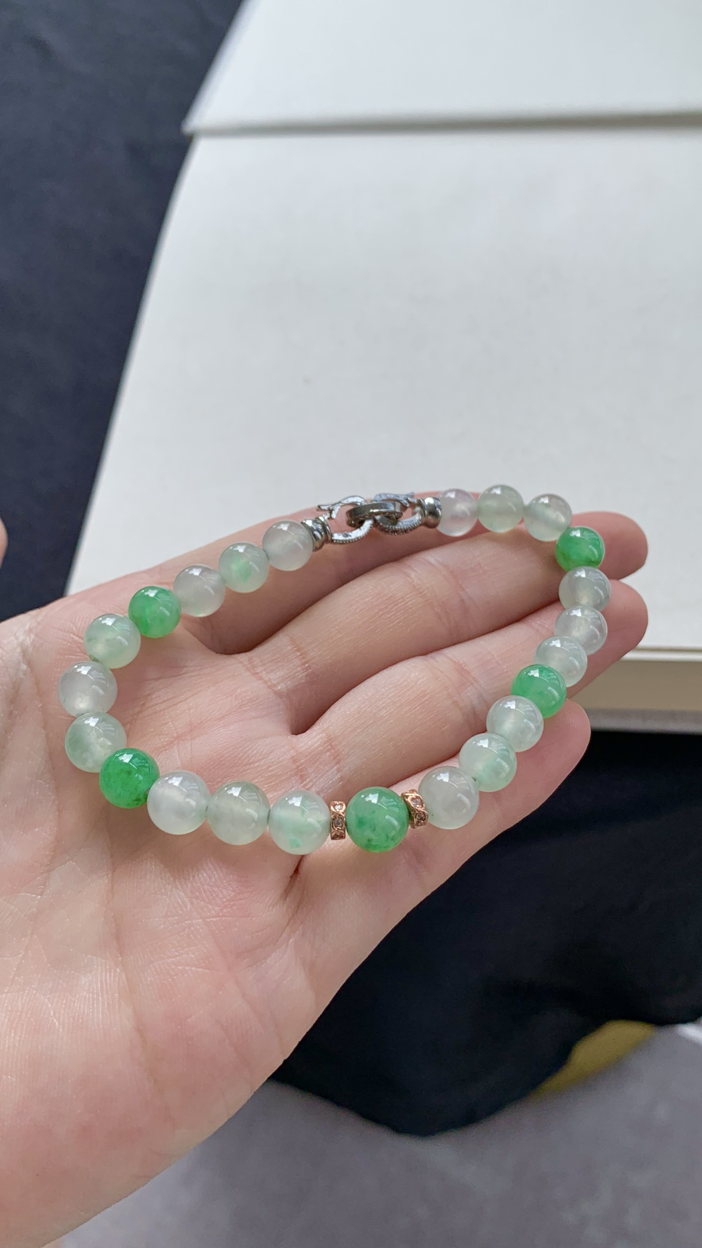 ️【珠子手串】冰润水透，种老细腻起荧，尺寸：7.3，6.8，asd10419