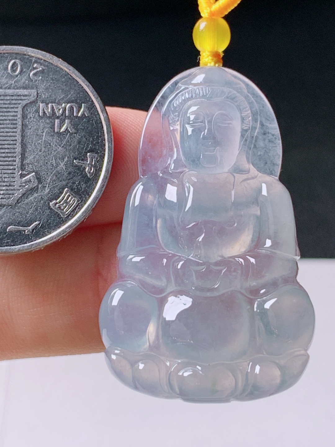 ️ 冰种观音，无裂通透水润，裸石39.1-24.2-5.9