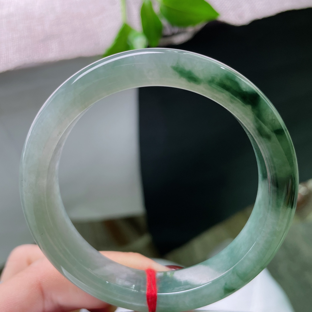 57.6/12.8/8.7飘花正圈，水润，婉间风华，蓝花楹联，贵气，无裂，ss51124a