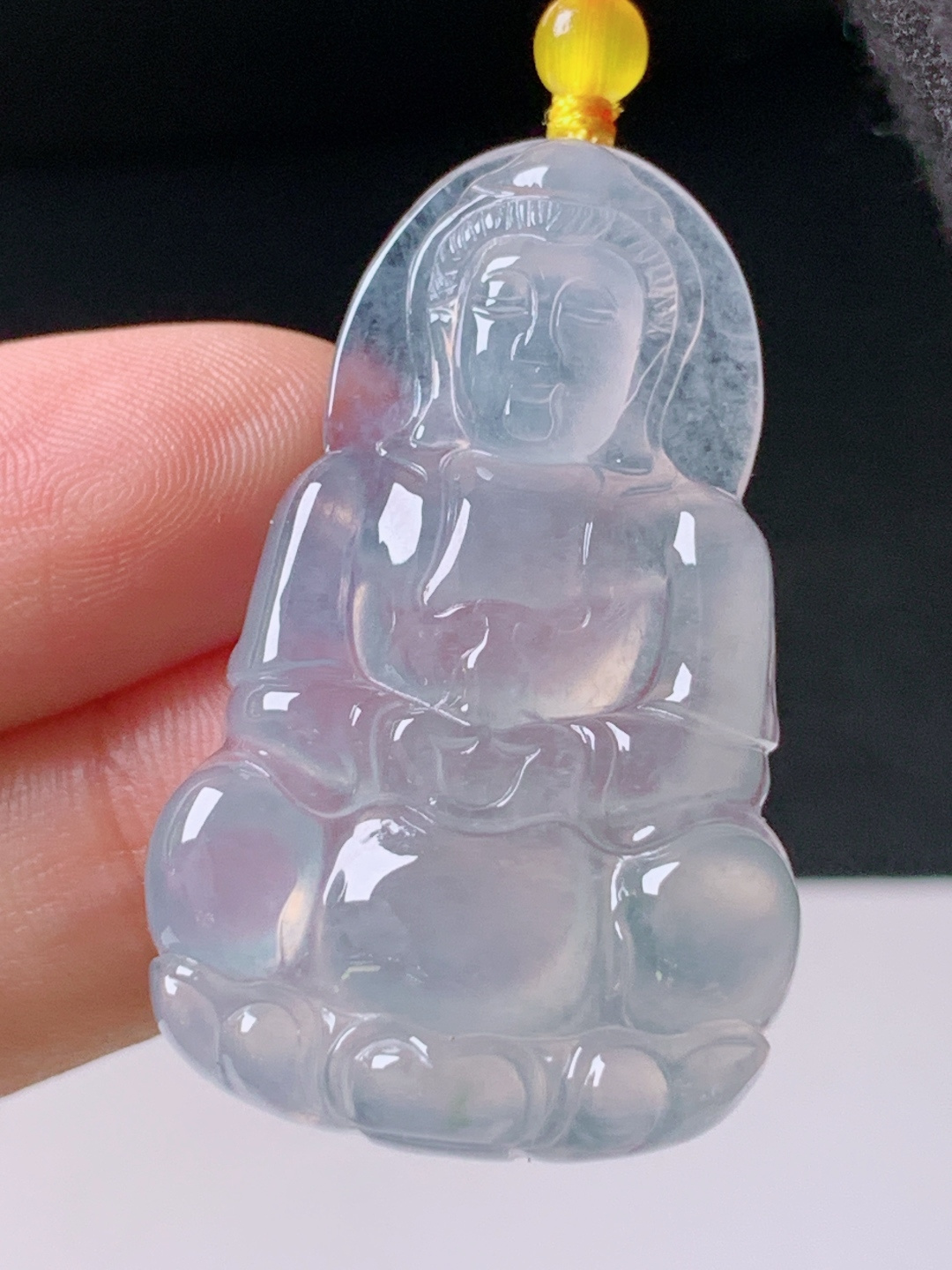 ️ 冰种观音，无裂通透水润，裸石39.1-24.2-5.9