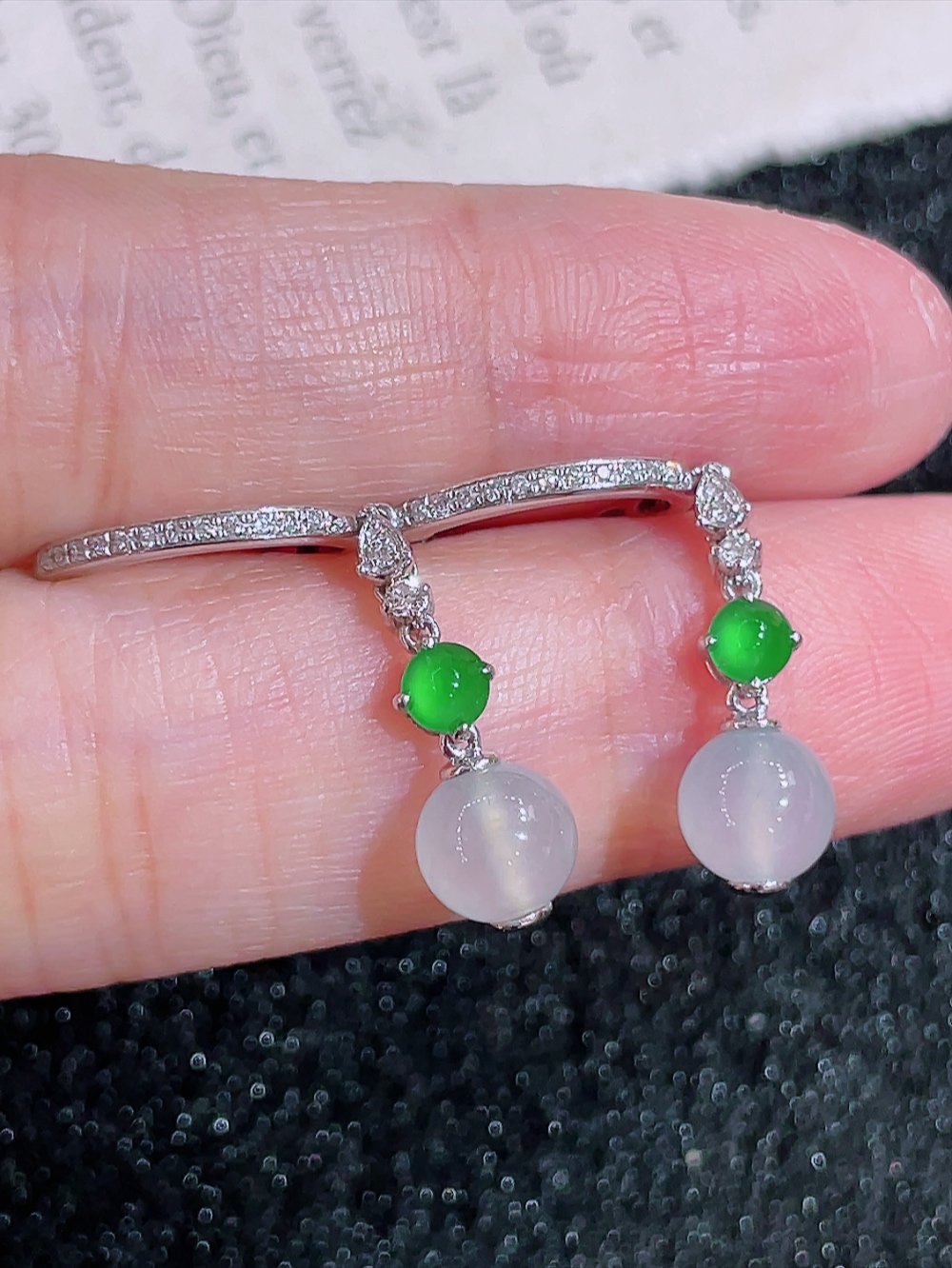 ️超值  1号冰种转运珠耳坠  无裂 18k金镶嵌 种水 重金镶嵌 厚装饱满 时来运转 荧光四射 刚性十足 高端大气 性比高 整体30.0-6.0-6.0裸石6.0-6.0