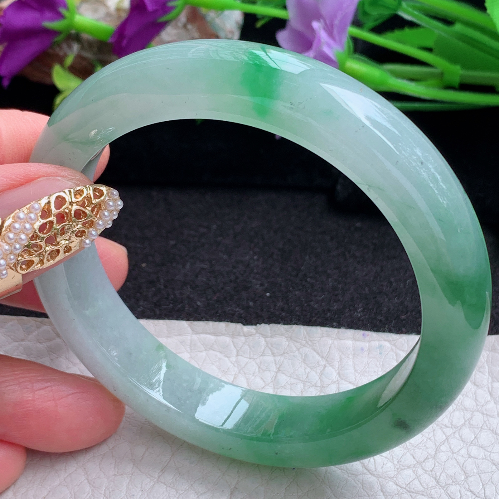 ss实拍56*11.8*8.8平安镯 天然缅甸翡翠手镯辣绿厚装正圈玉镯子