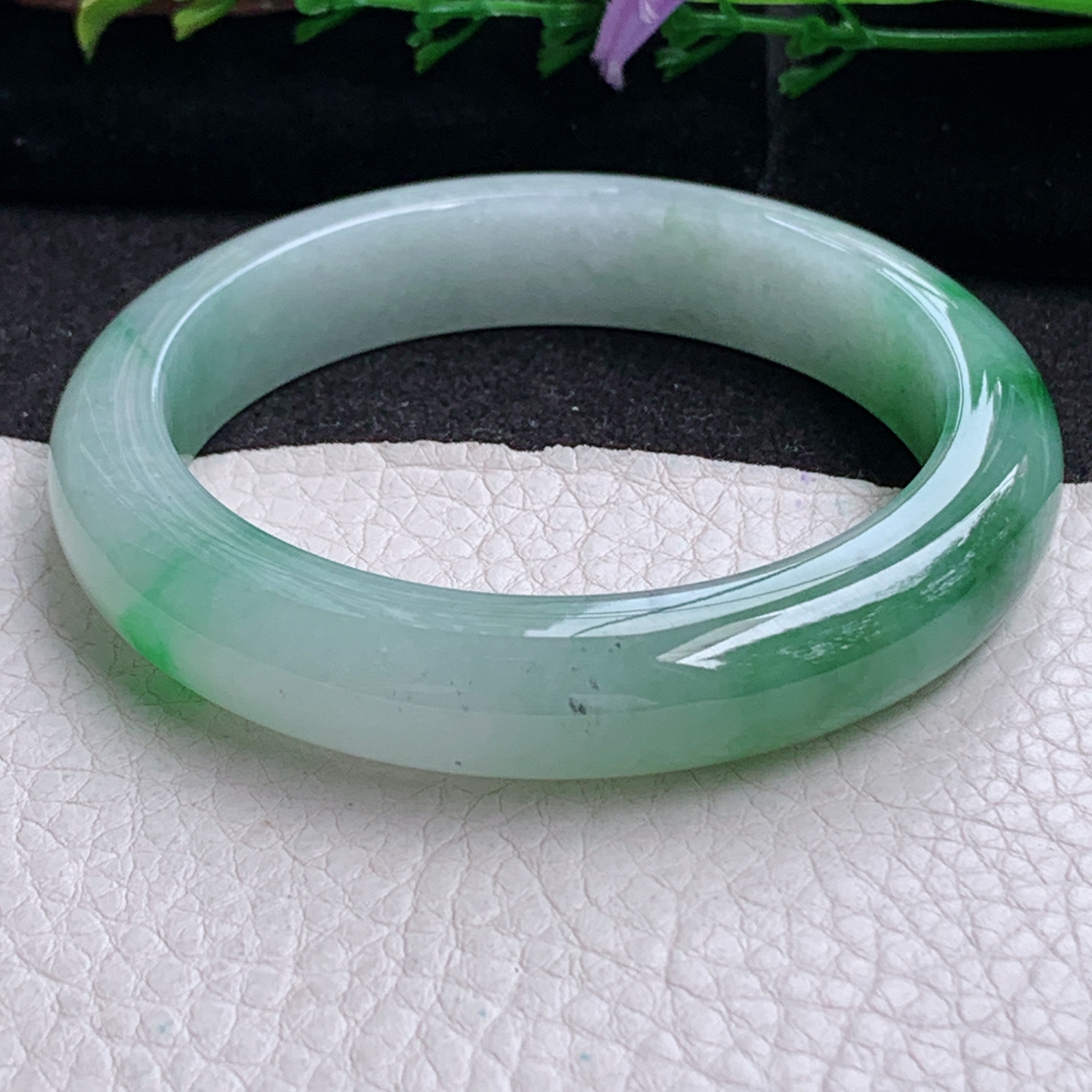 ss实拍56*11.8*8.8平安镯 天然缅甸翡翠手镯辣绿厚装正圈玉镯子