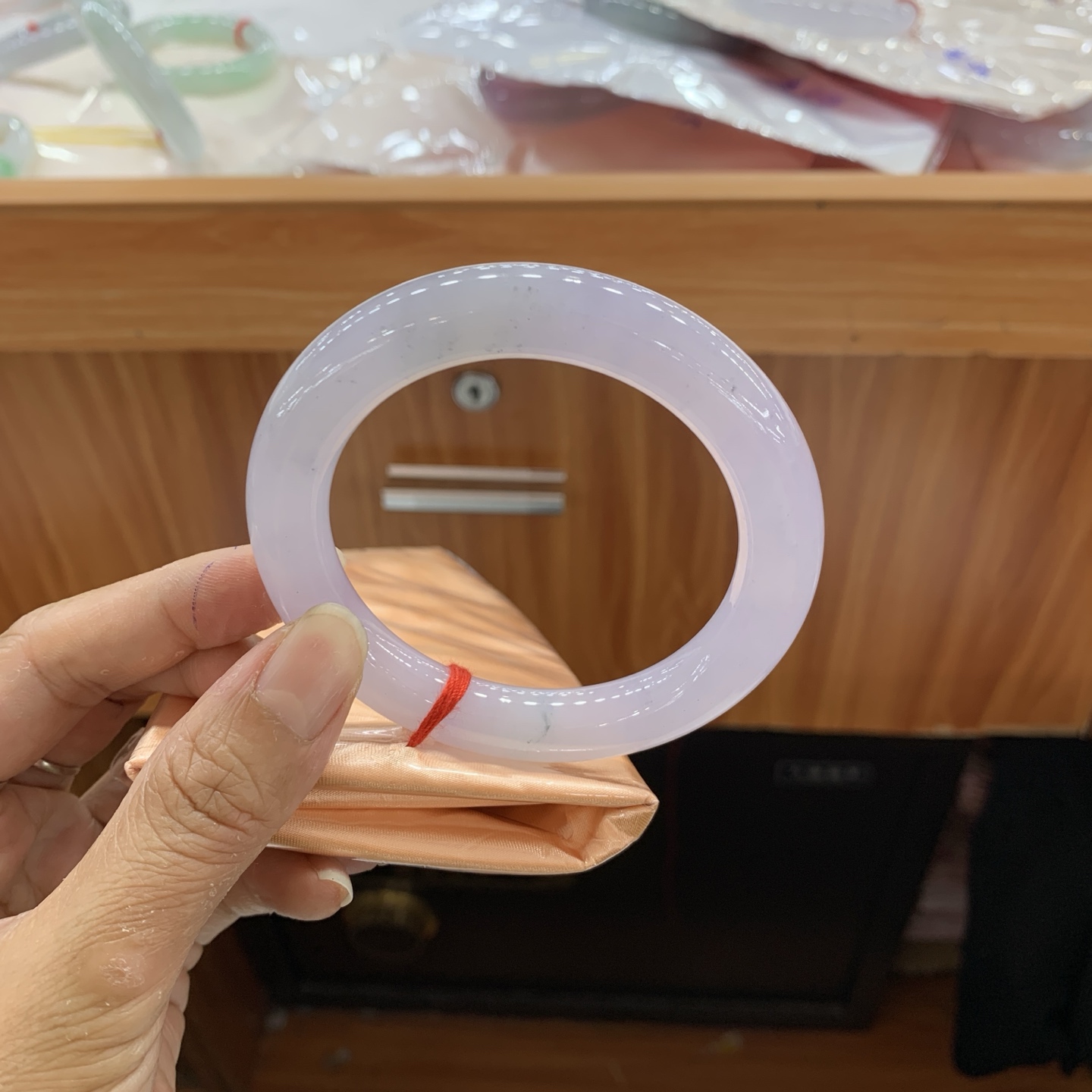 042035H冰种紫罗兰圆条翡翠手镯56.8-10.6-11.1ss50182a