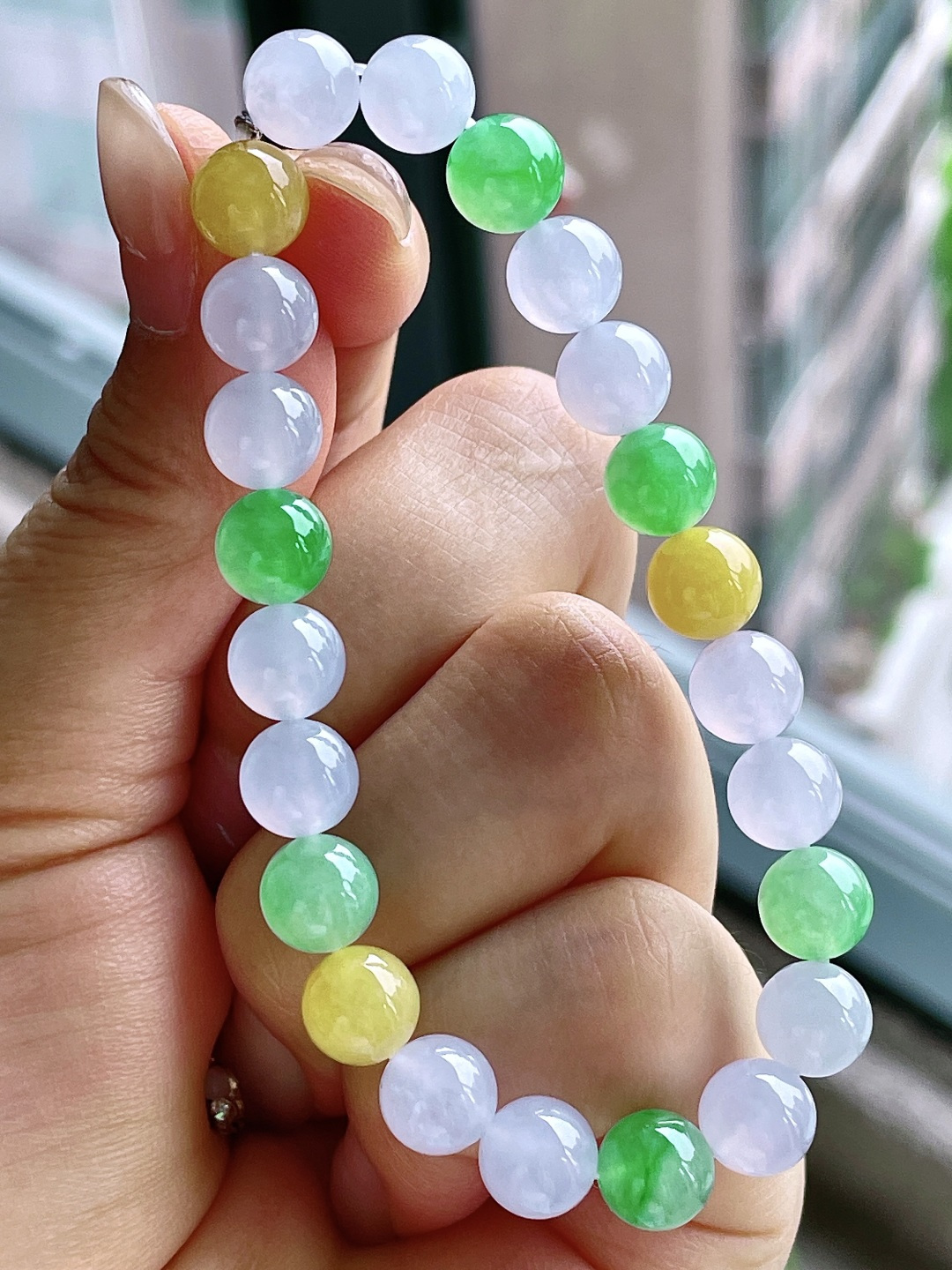 高冰多宝手串圆珠珠子手串，缅料 性比高，7.9mm，20.2克