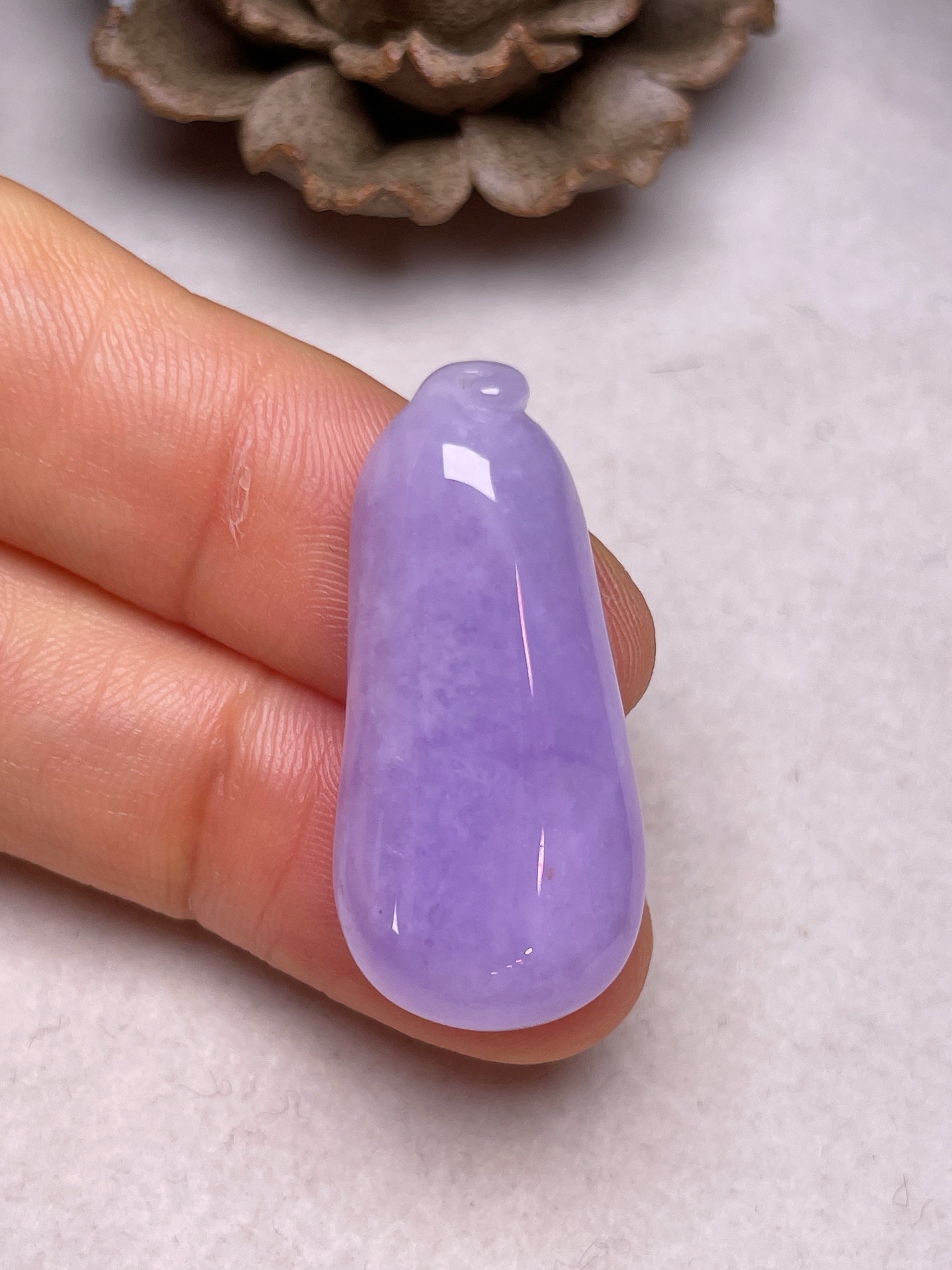 福瓜，冰糯种满紫，无裂一手货源裸石尺寸30.5/14.5/7.1