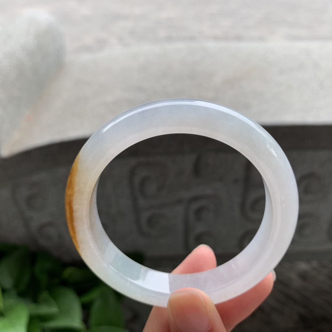 圈口53.8-11.2-8.5 【冰黄翡正圈手镯】正圈53  54可戴