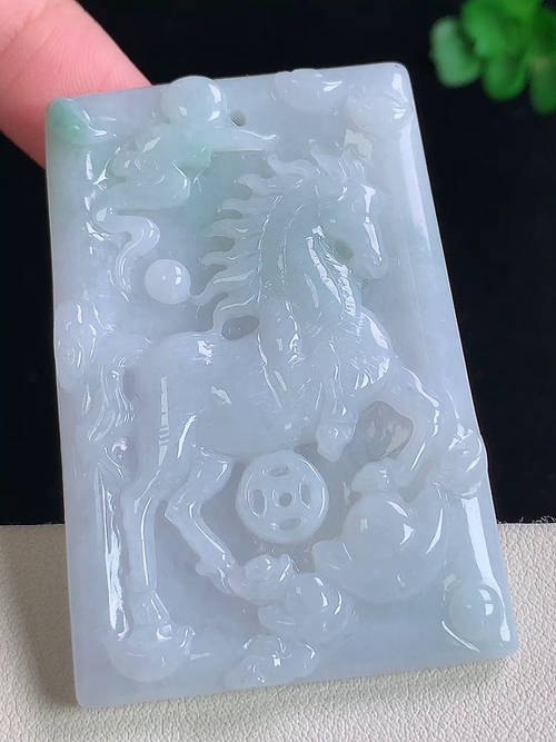 ，飘花马到成功，无裂，尺寸57.9/40.2/6.6，№:y190142