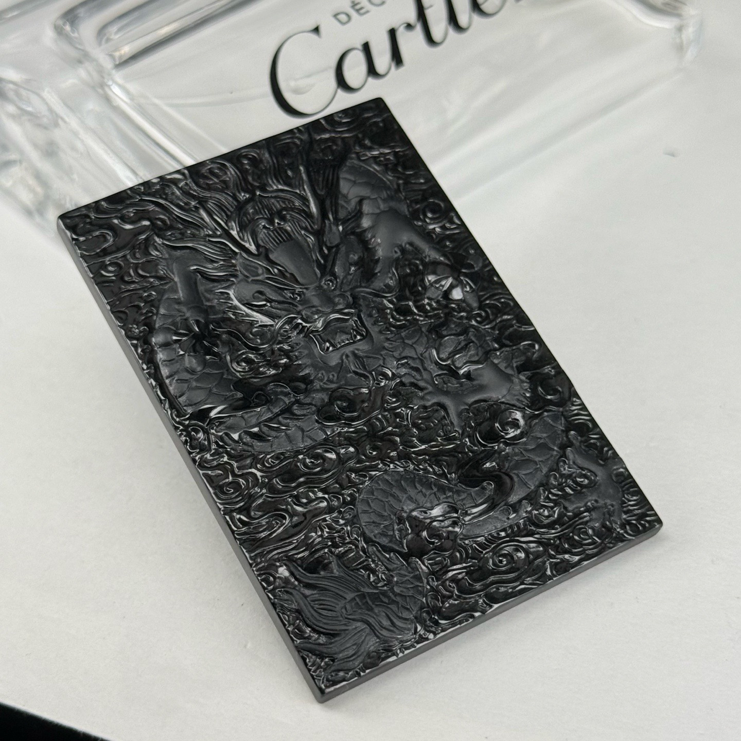 精品墨翠龙牌 种好色正 黑度极好 打灯通透 油性十足 尺寸61.2