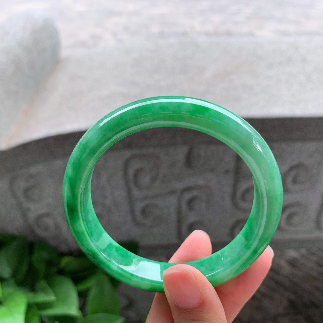 圈口57.6-11-8.3 【满绿正圈手镯】正圈57 58可戴