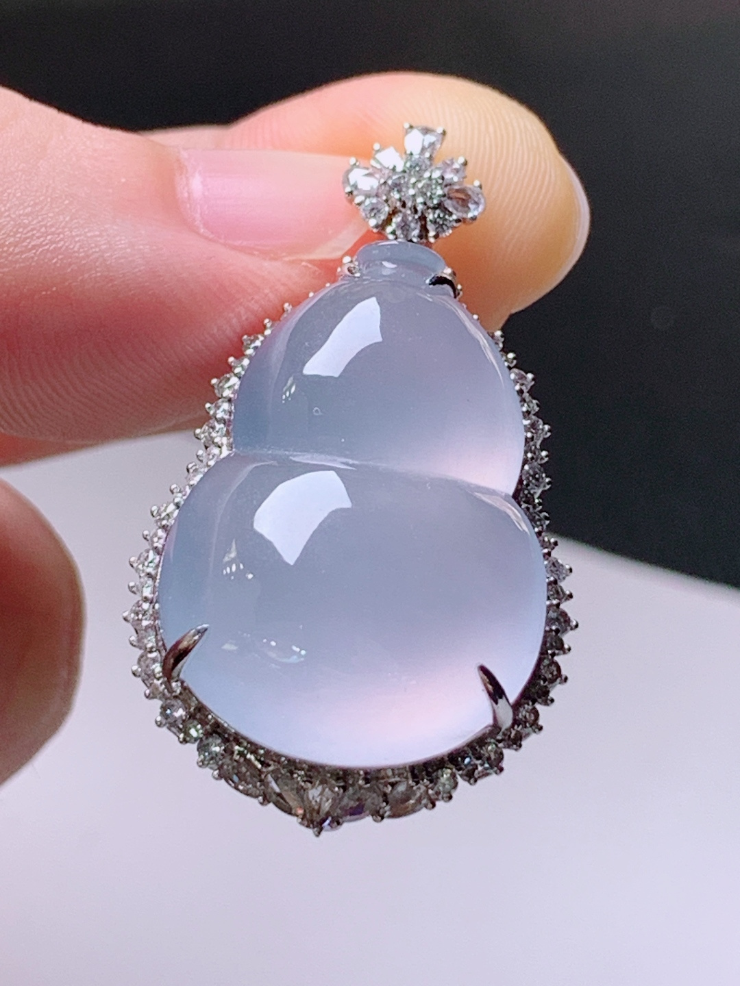 ️ 冰种葫芦吊坠，无裂通透厚装，裸石23.4-16.6-6.133.6-19.4-12.2