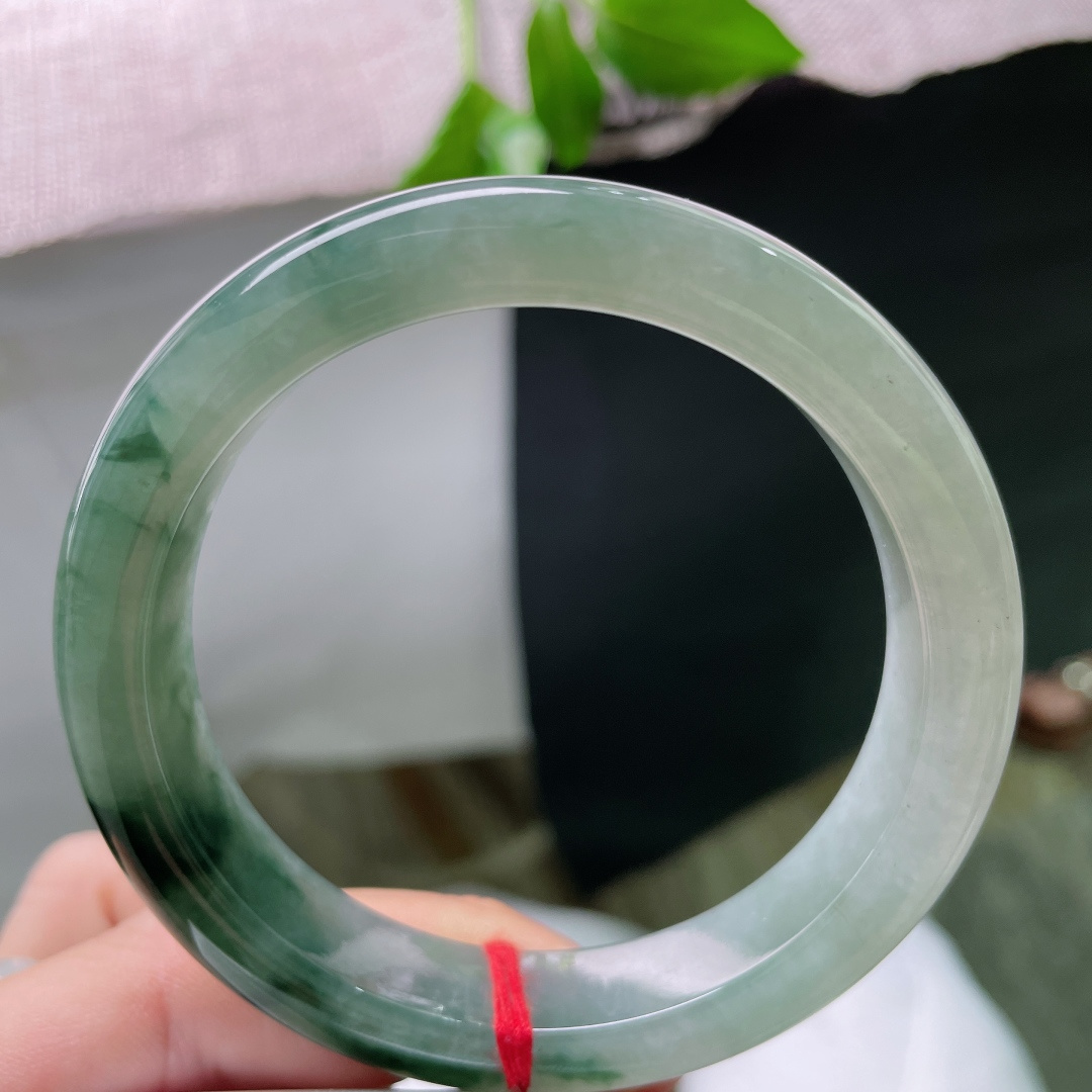 57.6/12.8/8.7飘花正圈，水润，婉间风华，蓝花楹联，贵气，无裂，ss51124a