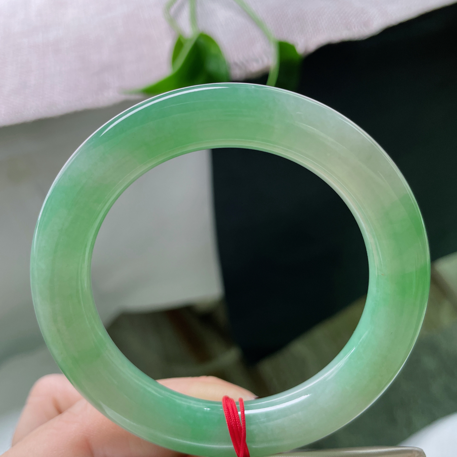 54.8/10.8，绿底圆条，珠圆玉润，柔亮，闲静时如娇花照水，行动处似弱柳扶风。ss49431a.