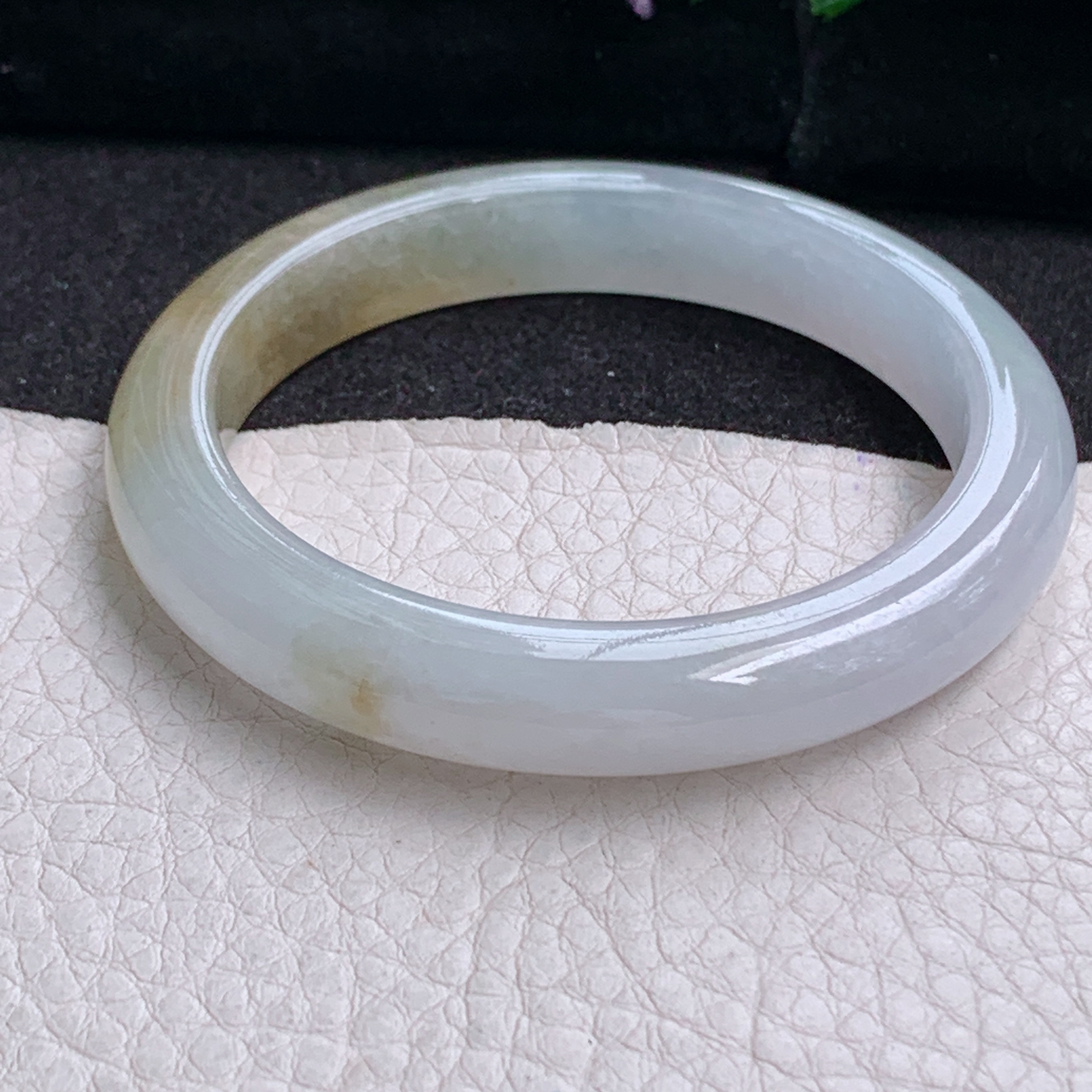 ss小圈口51*9.5*7.6招财镯 天然缅甸翡翠手镯双彩冰秀气正圈玉镯子