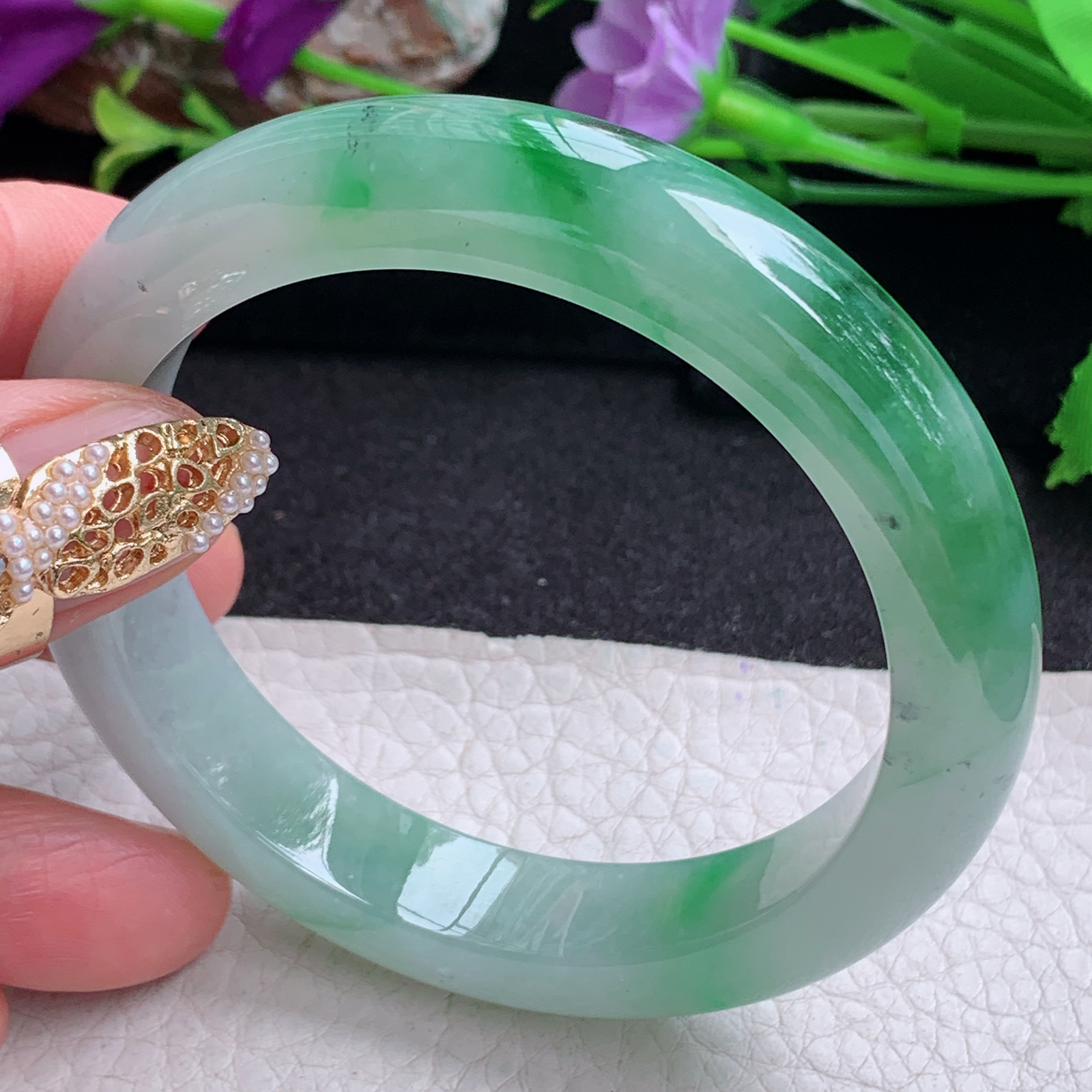 ss实拍56*11.8*8.8平安镯 天然缅甸翡翠手镯辣绿厚装正圈玉镯子