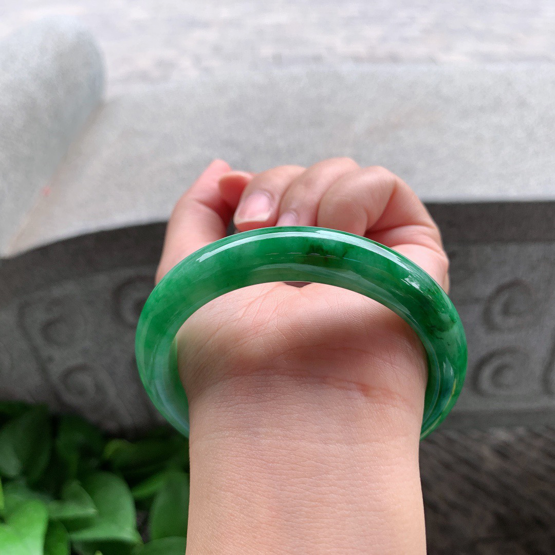圈口57.6-11-8.3 【满绿正圈手镯】正圈57 58可戴