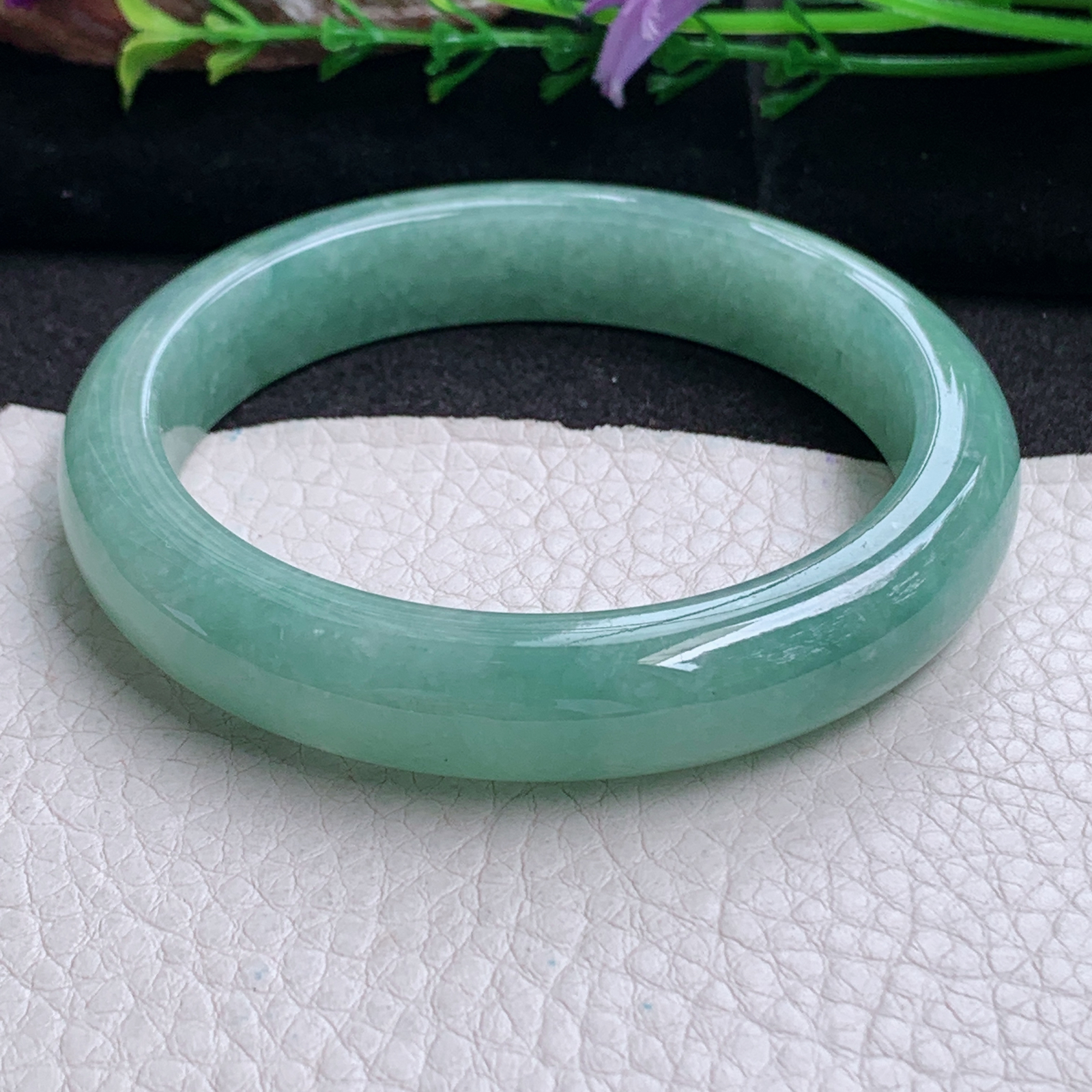 nr实拍59*12.5*8.3平安镯 天然缅甸翡翠a货手镯满绿水润正圈玉镯子