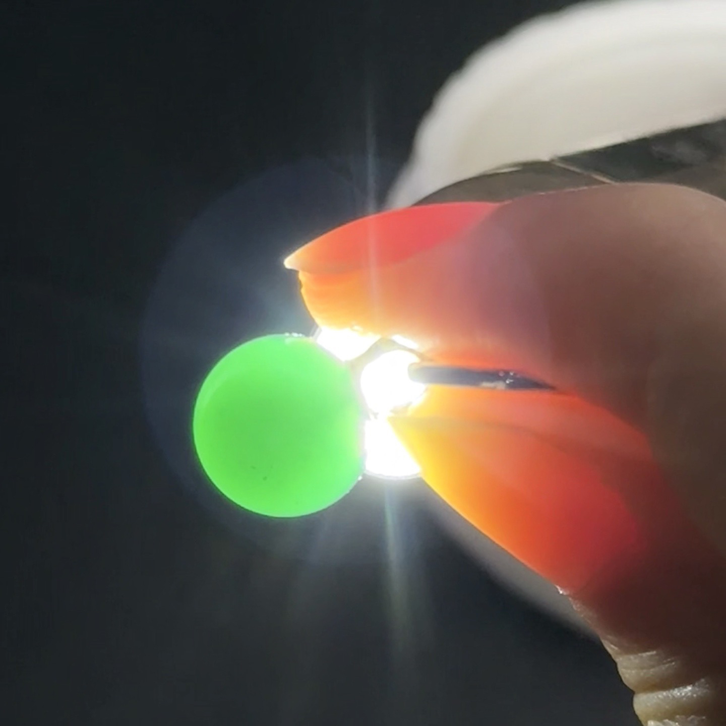 精品18k墨翠珠子耳坠 种好色正 黑度极好 打灯通透 油性十足 尺寸10.4