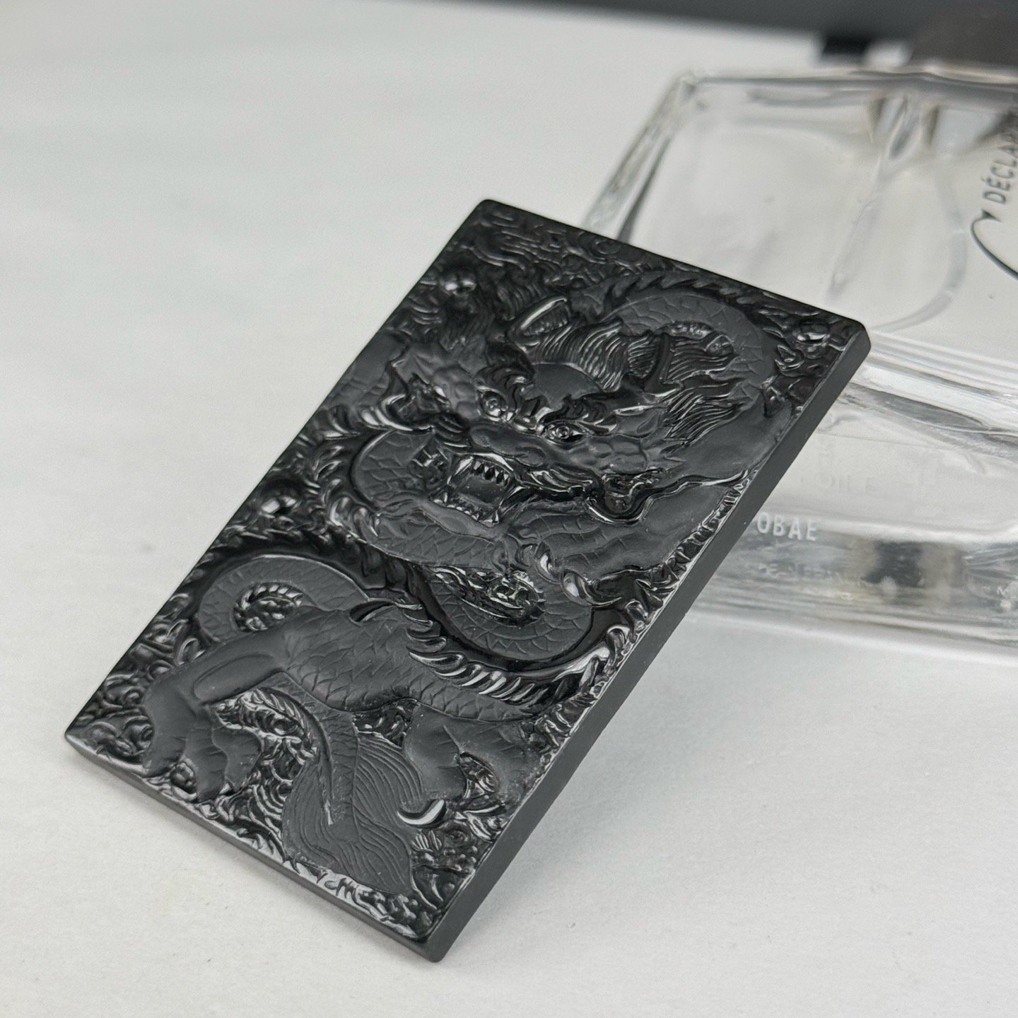 精品墨翠龙牌 种好色正 黑度极好 打灯通透 油性十足 尺寸61.5