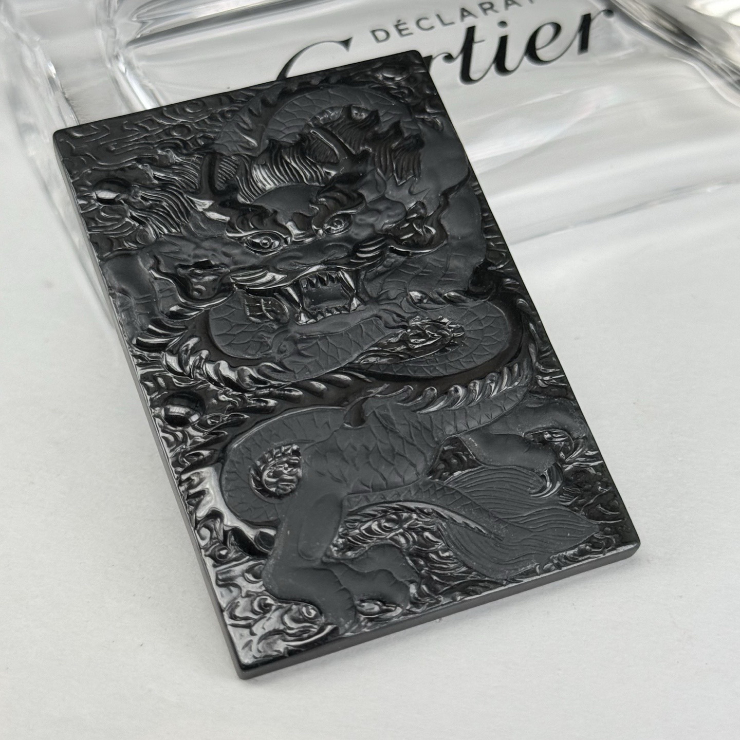 精品墨翠龙牌 种好色正 黑度极好 打灯通透 油性十足 尺寸61.5