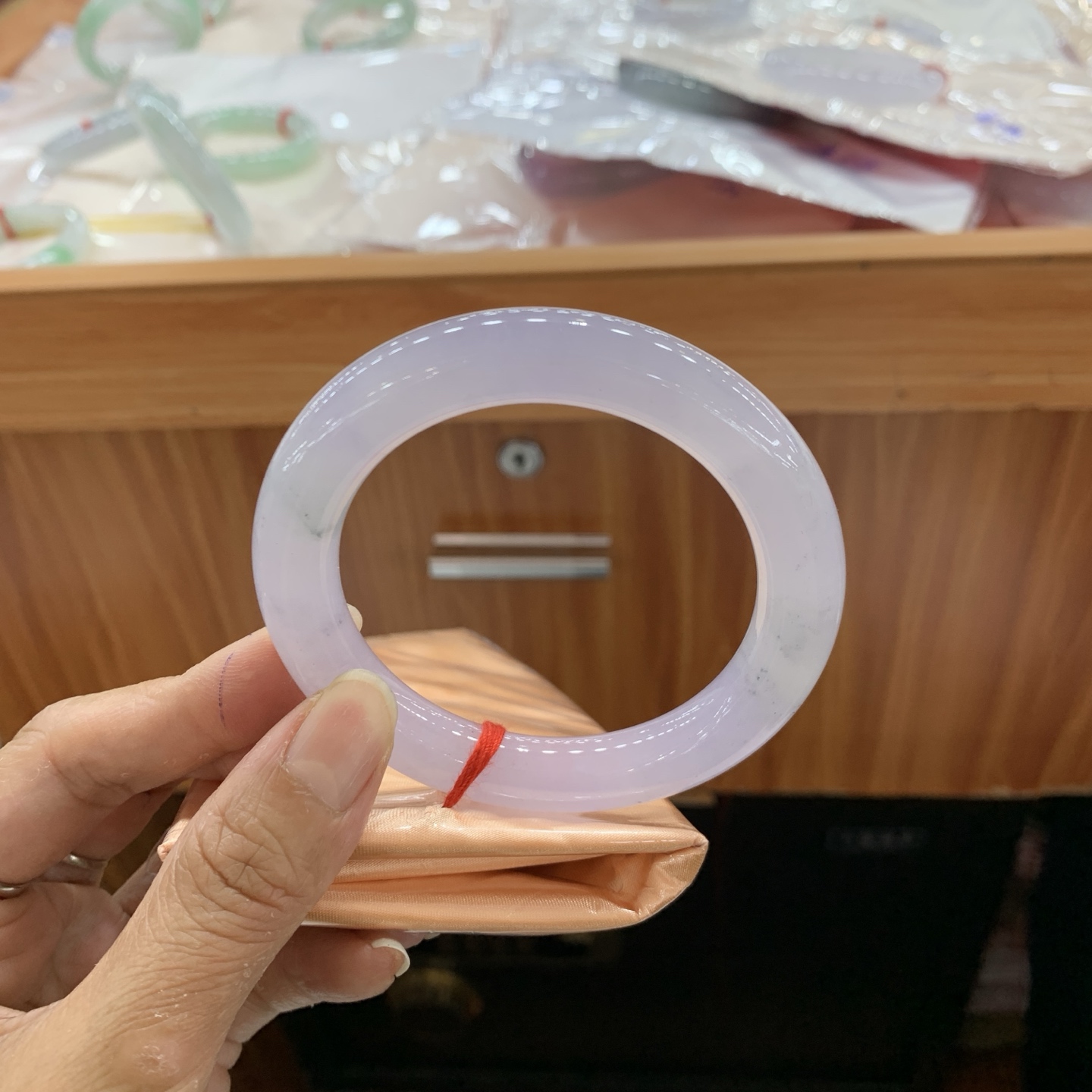 042035H冰种紫罗兰圆条翡翠手镯56.8-10.6-11.1ss50182a