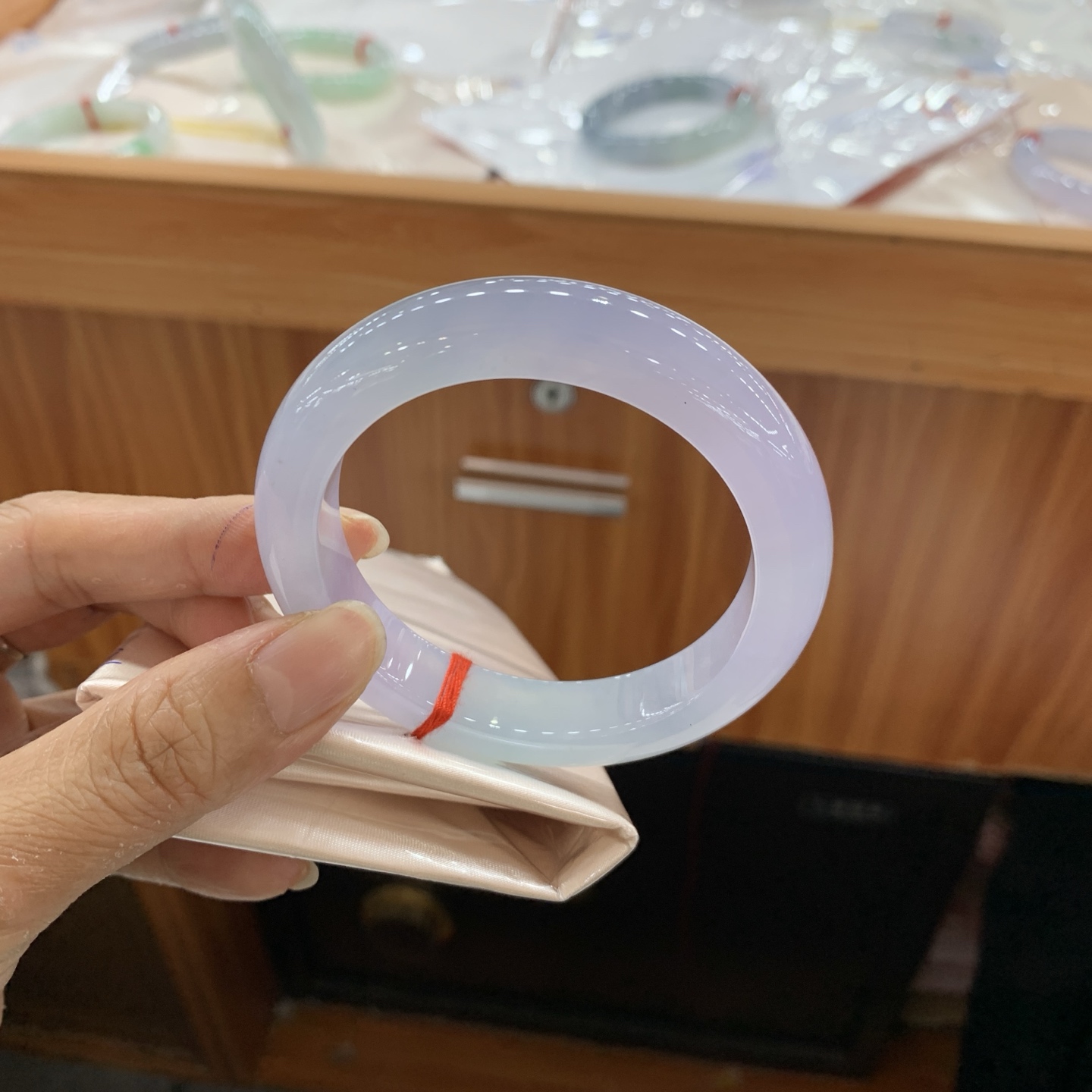 042038JM冰春彩正圈翡翠手镯55-12.3-9