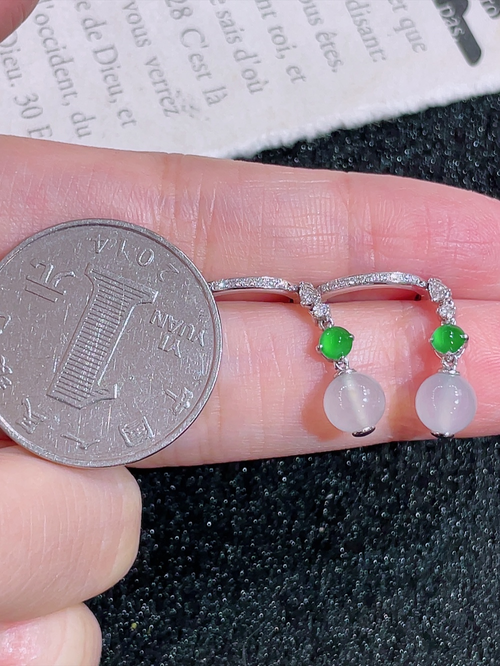 ️超值  1号冰种转运珠耳坠  无裂 18k金镶嵌 种水 重金镶嵌 厚装饱满 时来运转 荧光四射 刚性十足 高端大气 性比高 整体30.0-6.0-6.0裸石6.0-6.0