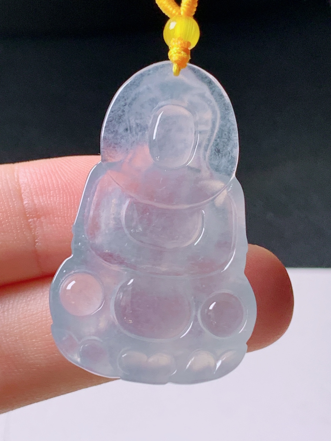 ️ 冰种观音，无裂通透水润，裸石39.1-24.2-5.9