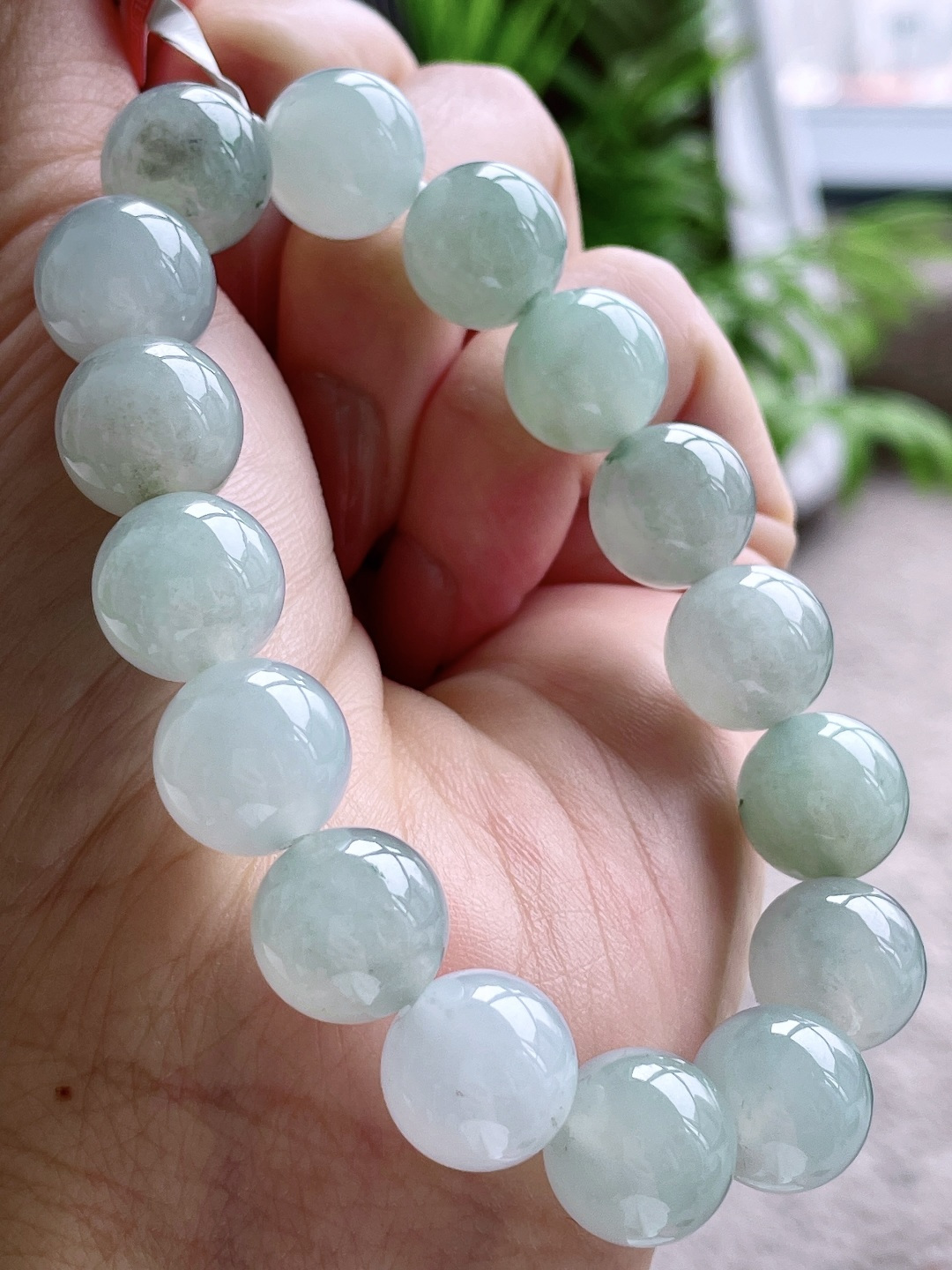 【珠子】冰晴水手串圆珠珠子手串【说明】缅甸 性比高  【尺寸】12mm【重量】51克