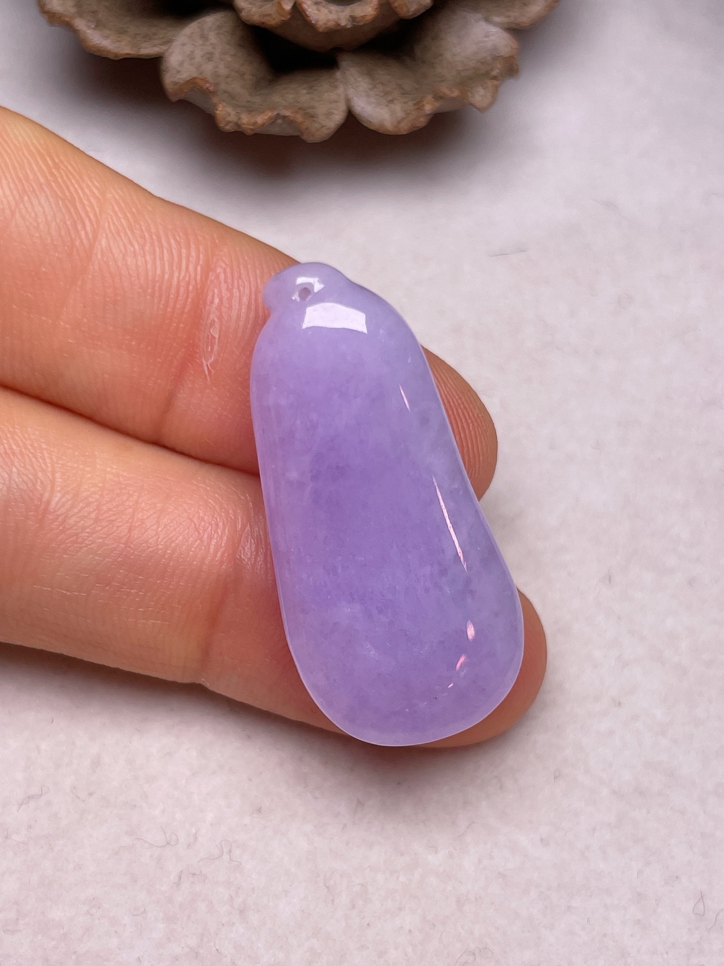 福瓜，冰糯种满紫，无裂一手货源裸石尺寸30.5/14.5/7.1