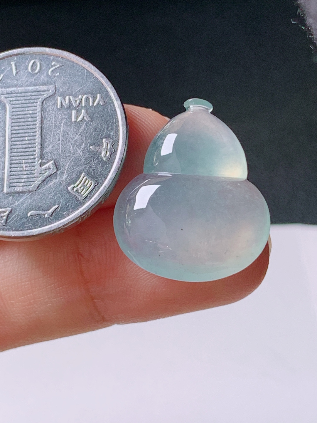 ️ 冰种葫芦，无裂冰透饱满，裸石22.8-18.5-6.3