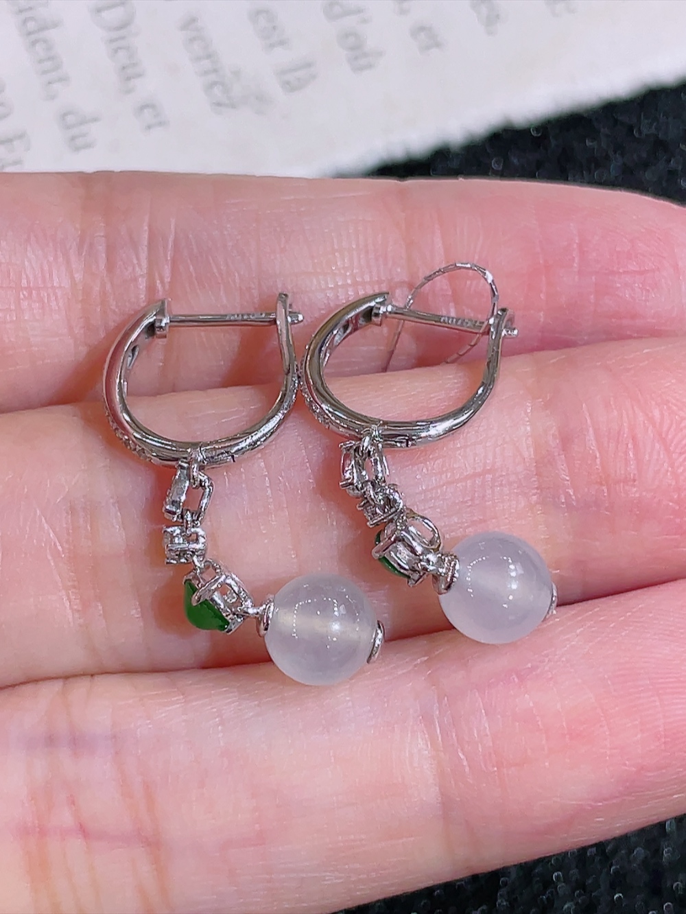 ️超值  1号冰种转运珠耳坠  无裂 18k金镶嵌 种水 重金镶嵌 厚装饱满 时来运转 荧光四射 刚性十足 高端大气 性比高 整体30.0-6.0-6.0裸石6.0-6.0