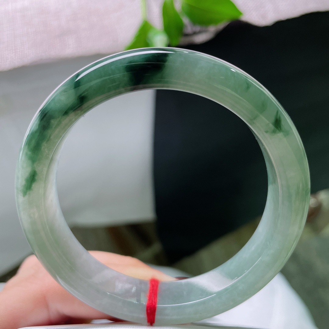 57.6/12.8/8.7飘花正圈，水润，婉间风华，蓝花楹联，贵气，无裂，ss51124a