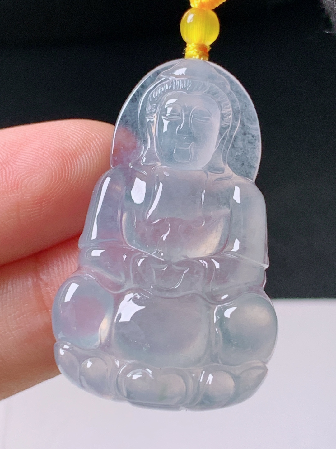 ️ 冰种观音，无裂通透水润，裸石39.1-24.2-5.9