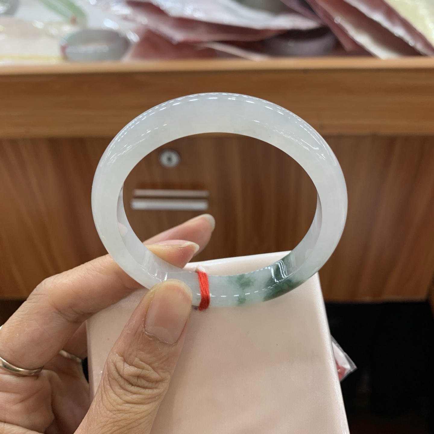 042004FN飘花正圈翡翠手镯54-10.3-7.3