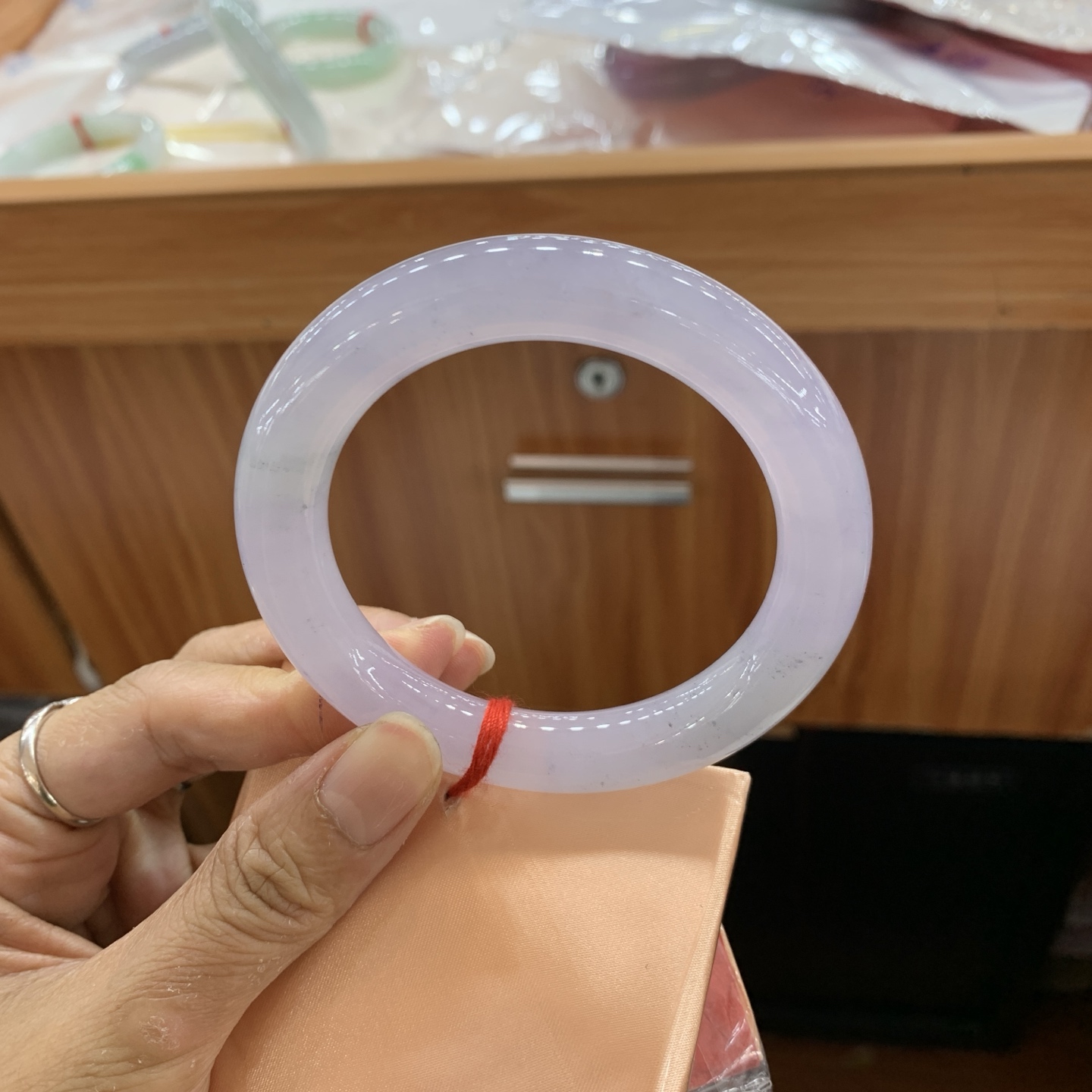 042035H冰种紫罗兰圆条翡翠手镯56.8-10.6-11.1ss50182a