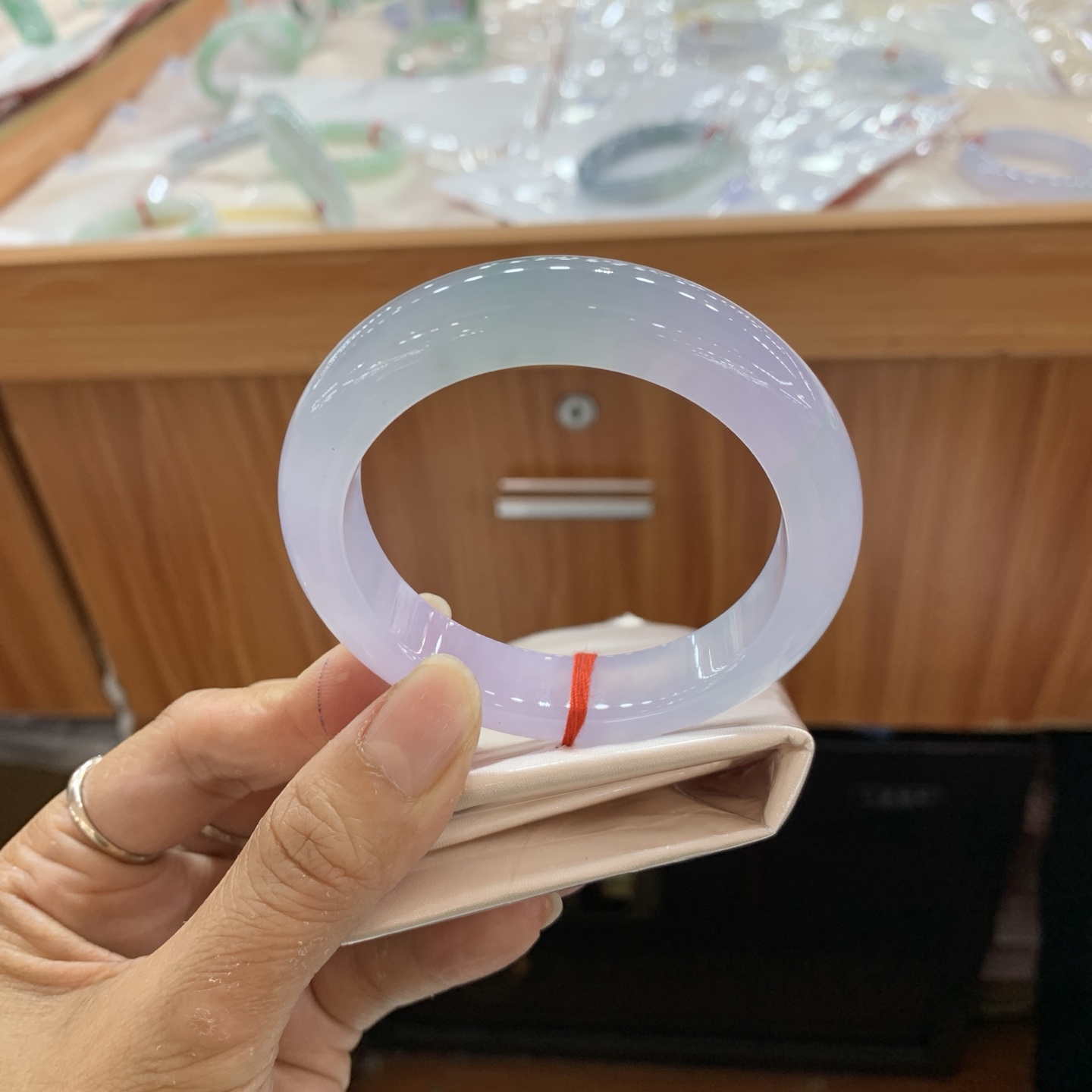 042038JM冰春彩正圈翡翠手镯55-12.3-9