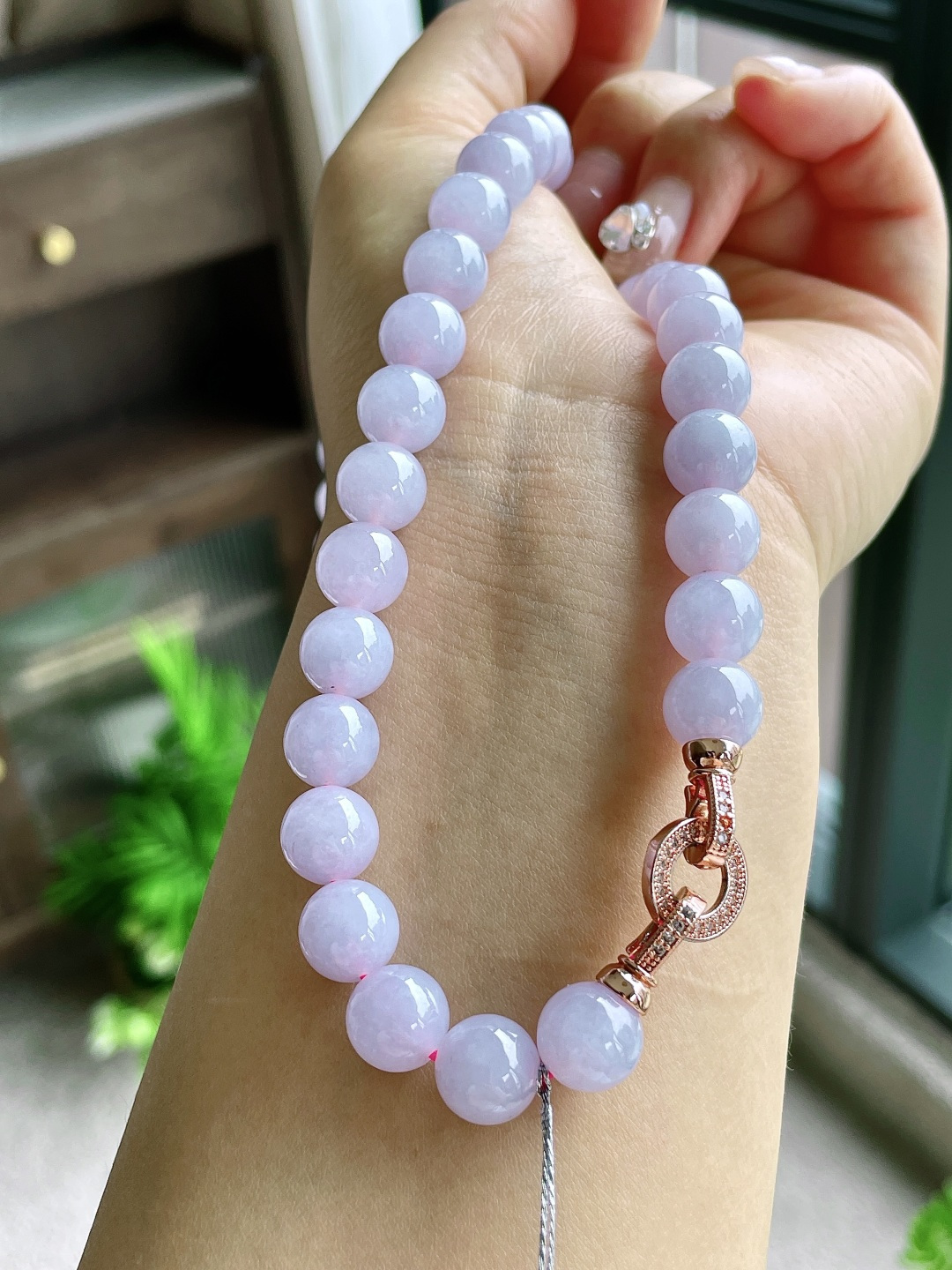 冰珠链圆珠珠子珠链，缅料 性比高，9.8mm，33cm，111.5克