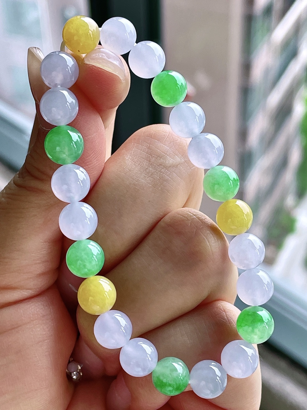 高冰多宝手串圆珠珠子手串，缅料 性比高，7.9mm，20.2克