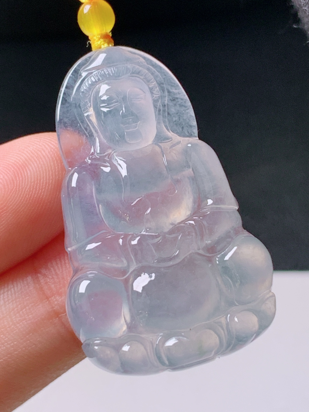 ️ 冰种观音，无裂通透水润，裸石39.1-24.2-5.9