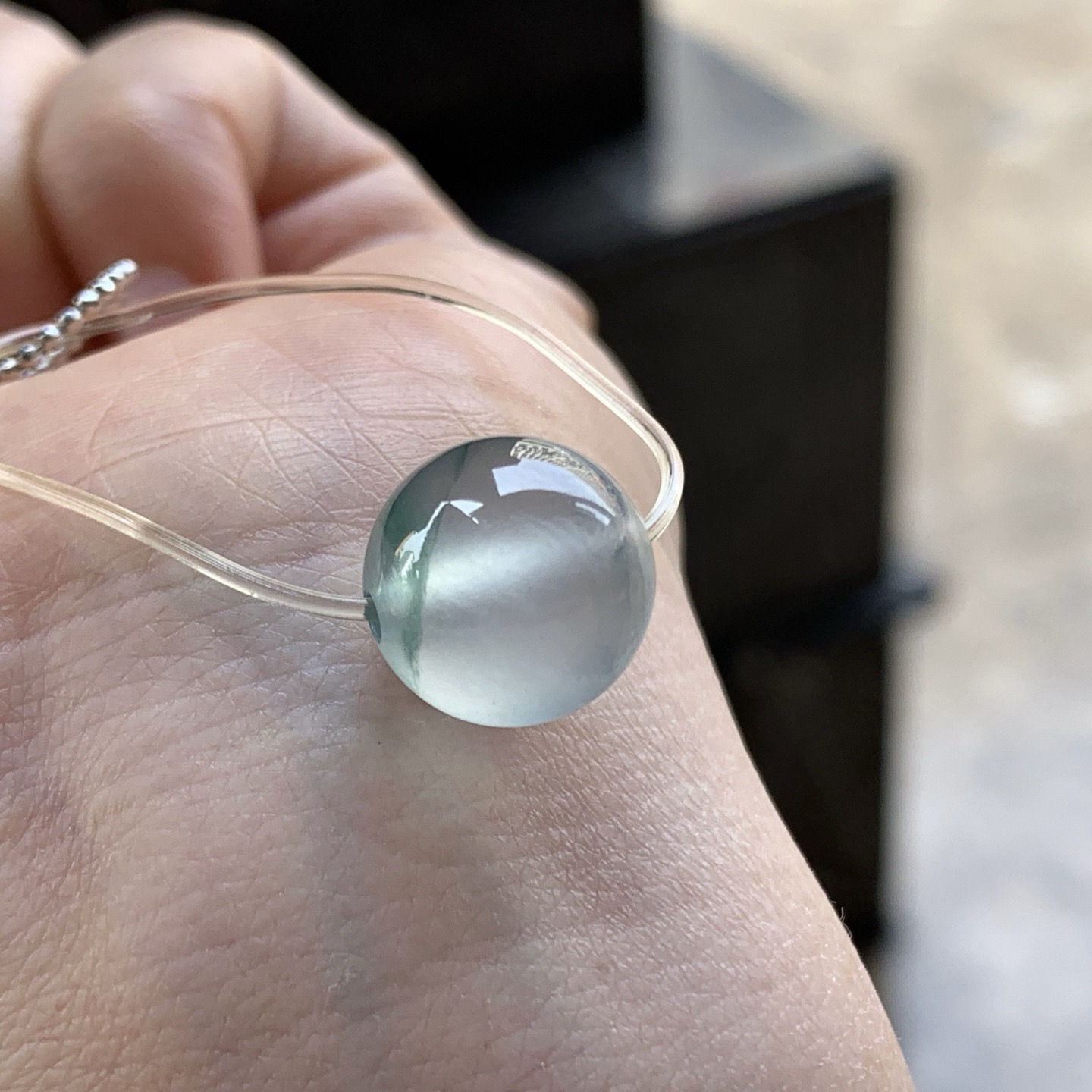 高冰蓝花珠子^_^冰透 荧光十足