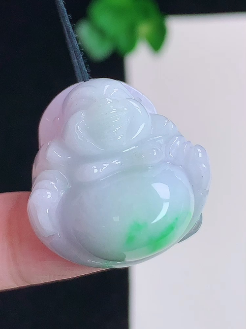 飘绿笑佛，无裂，尺寸23.9/23/12.5，№:y2090