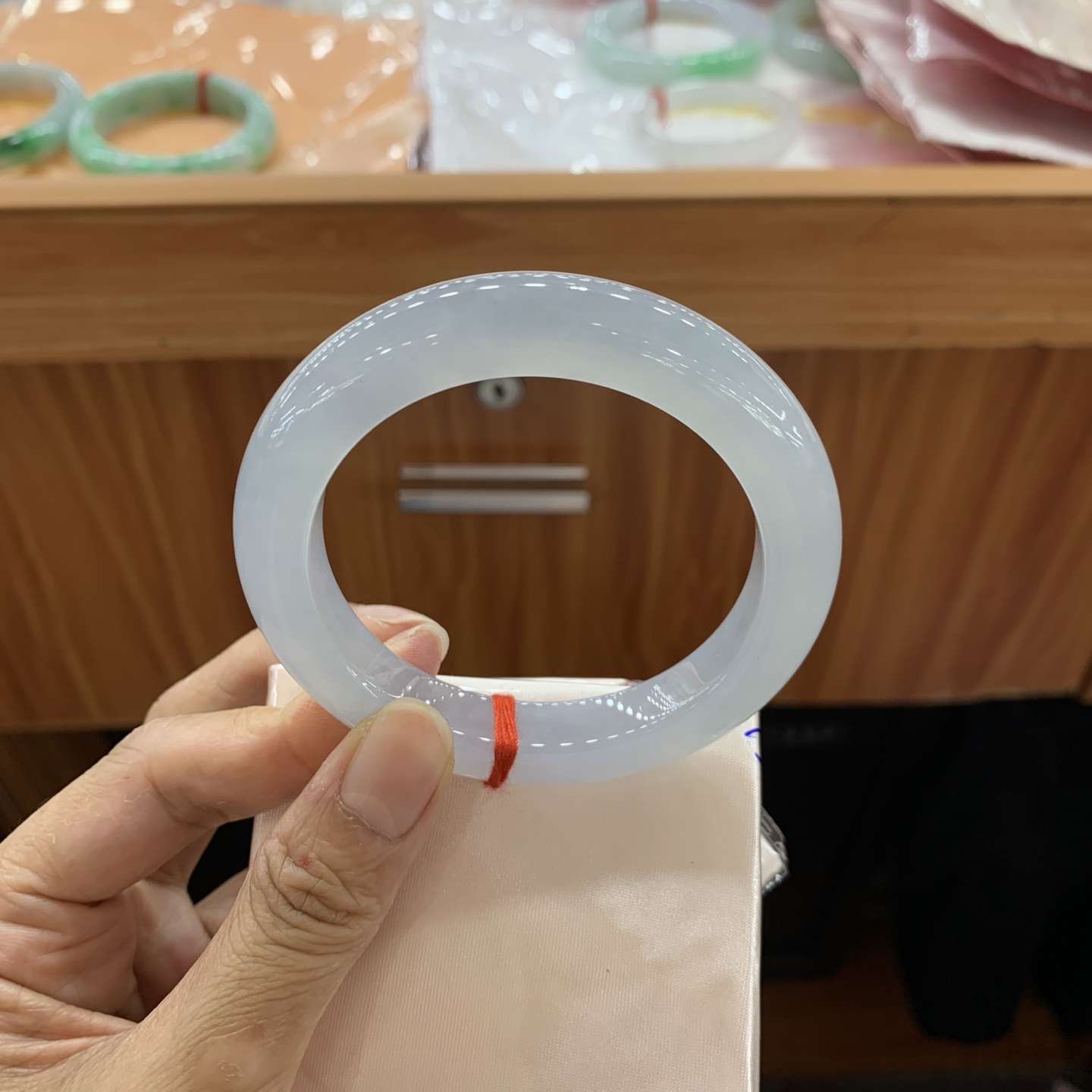 042124JM冰底色正圈翡翠手镯56.5-10.6-10.3