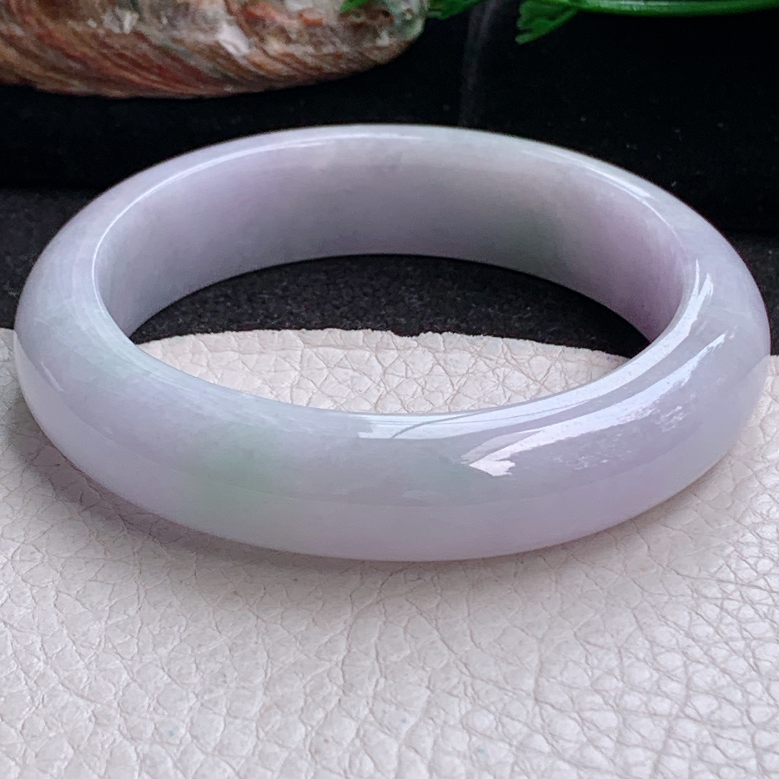 jm实拍57*14.6*8.2平安镯 天然缅甸翡翠a货手镯淡春带彩正圈玉镯子