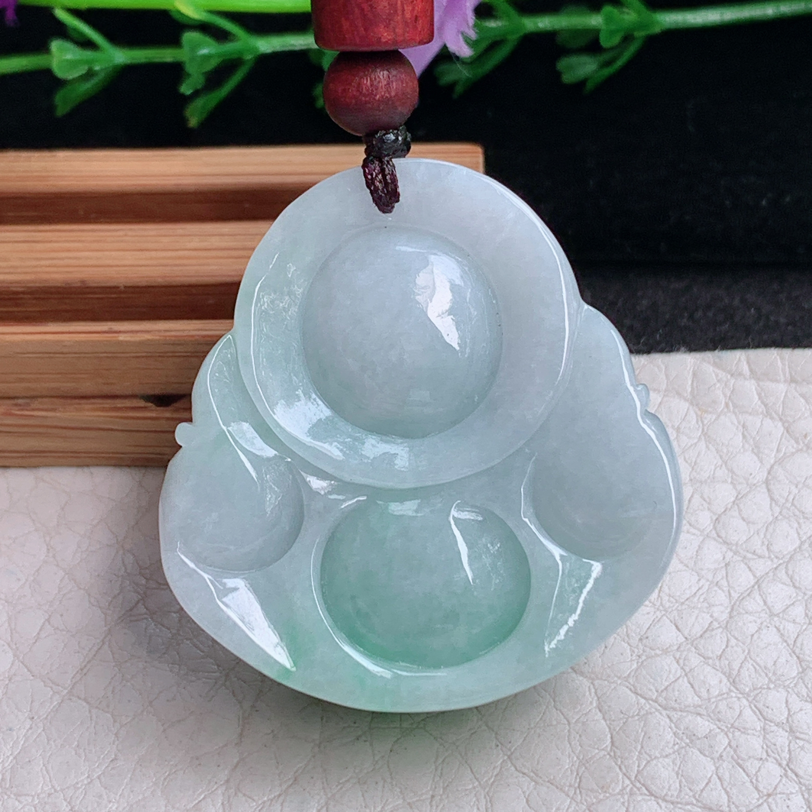 zen实拍37*35*13缅甸翡翠飘绿佛公吊坠大肚弥勒佛玉坠