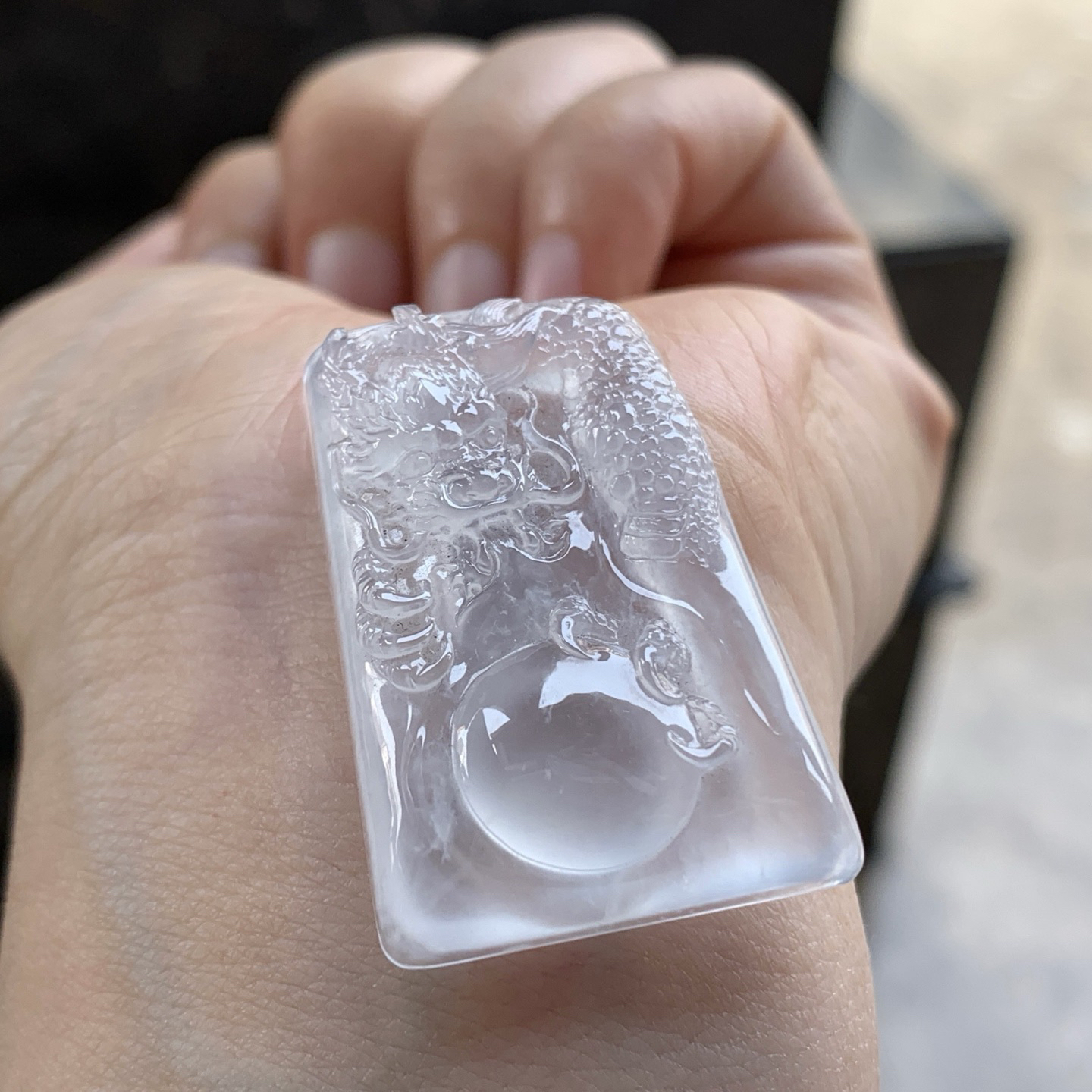 冰种龙牌^_^冰透