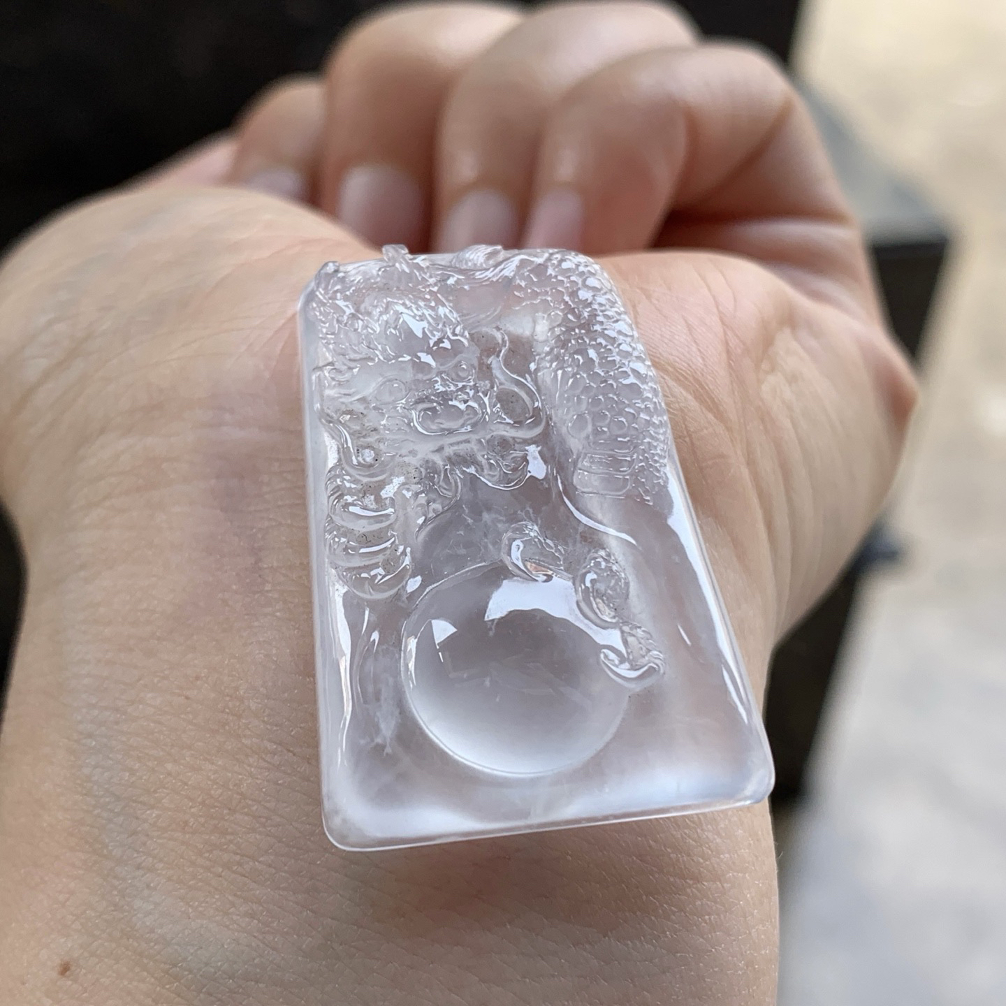 冰种龙牌^_^冰透